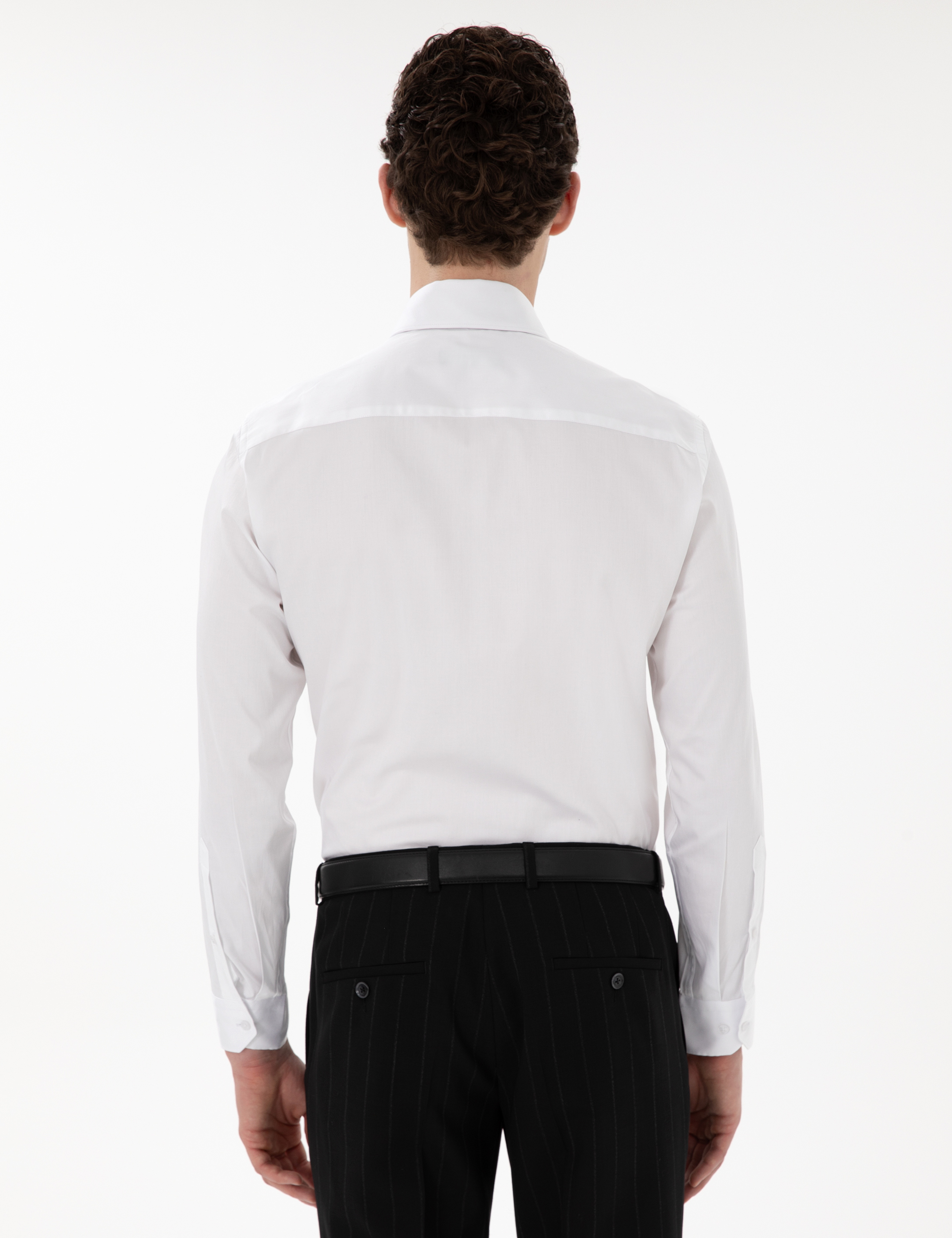 Beyaz Slim Fit Uzun Kollu Gömlek