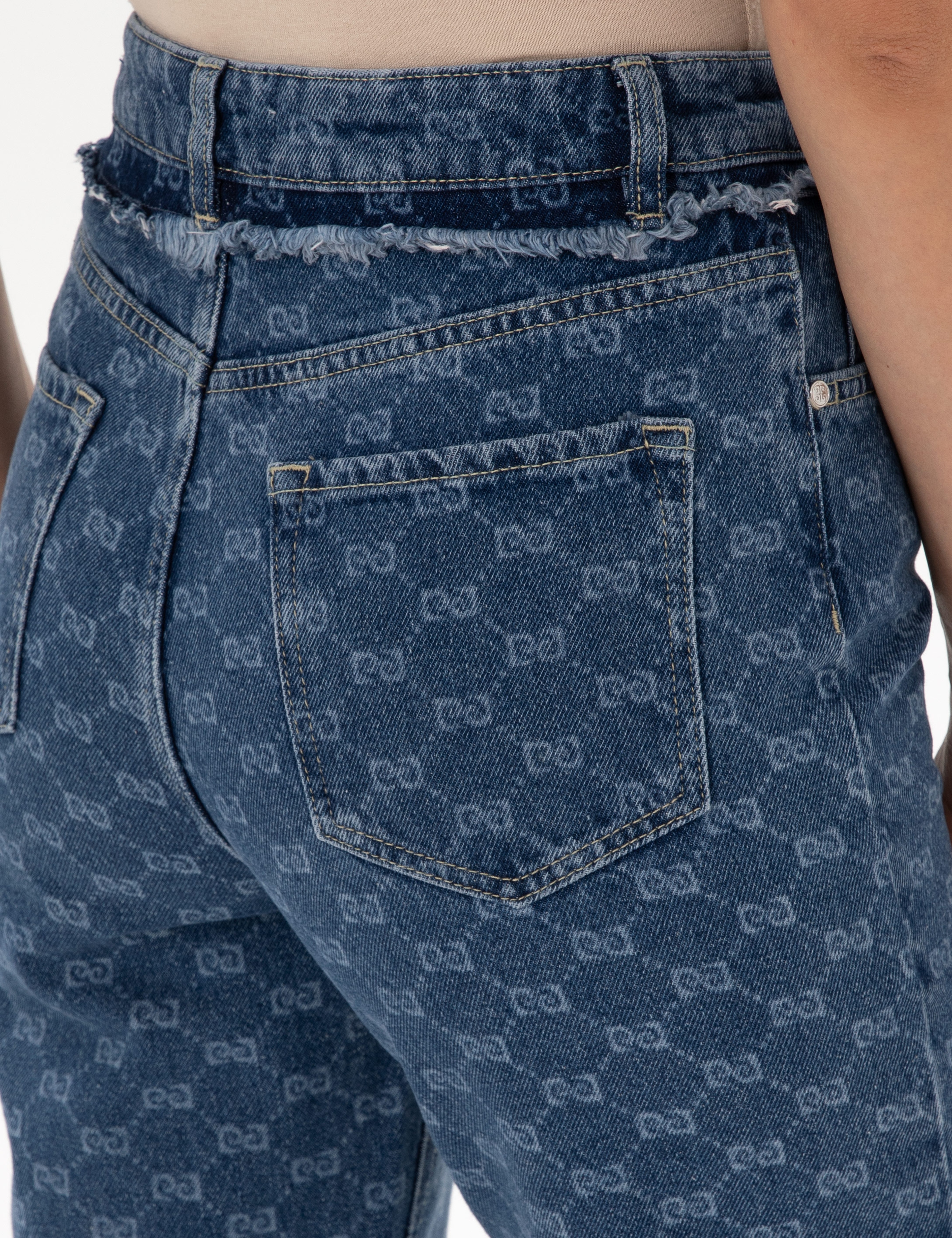 Koyu Mavi Mom High Waist Jean Pantolon - Image 6