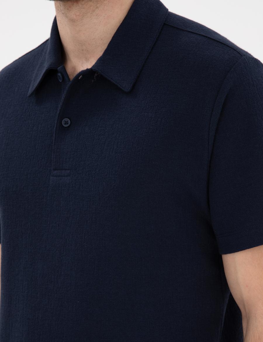 Lacivert Slim Fit Polo Yaka Tişört
