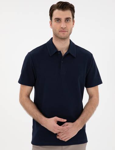 Lacivert Slim Fit Polo Yaka Tişört