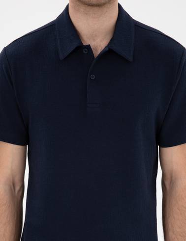 Lacivert Slim Fit Polo Yaka Tişört