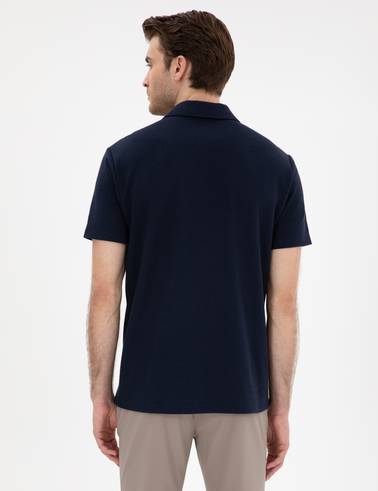 Lacivert Slim Fit Polo Yaka Tişört