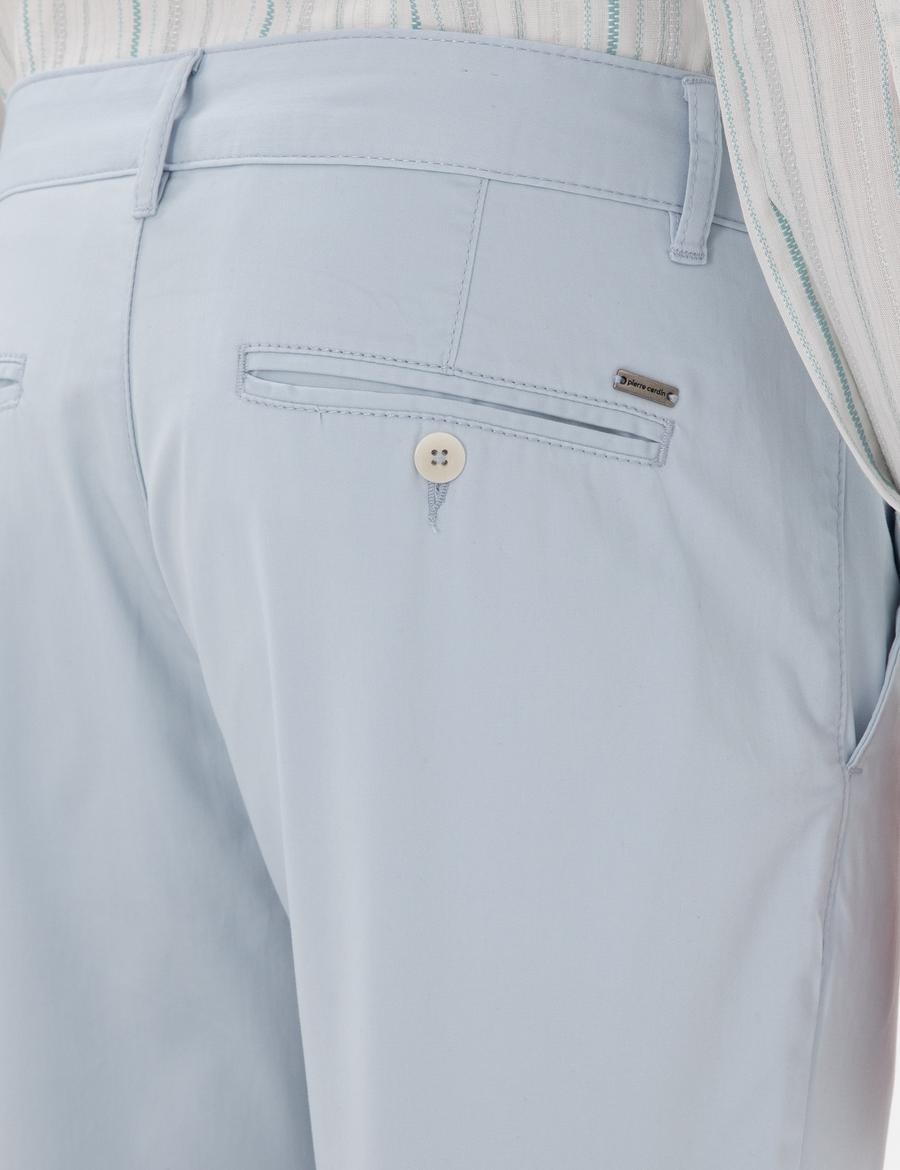 Açık Mavi Slim Fit Yazlık Kanvas Pantolon