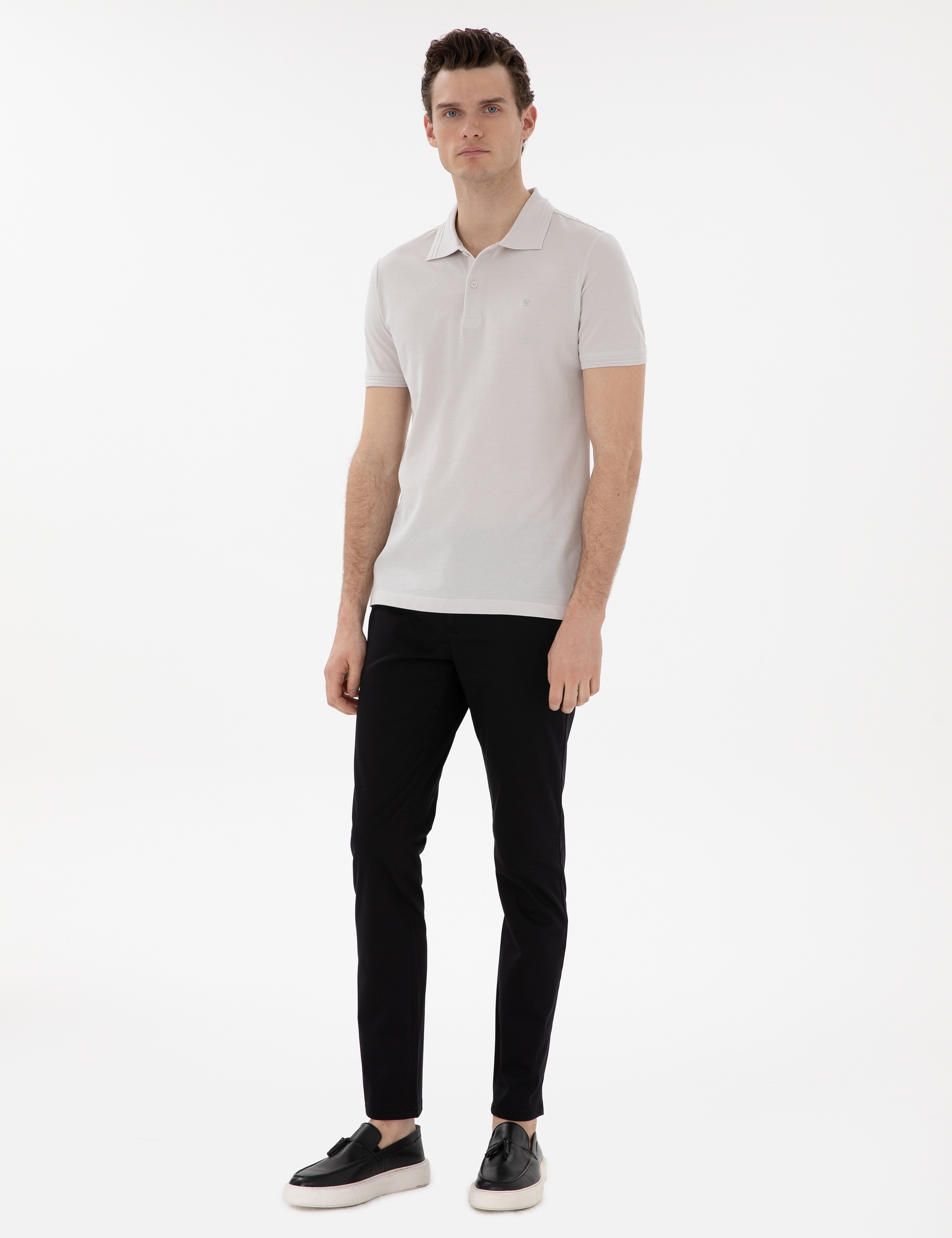 Siyah Slim Fit Yazlık Kanvas Pantolon - Image 3
