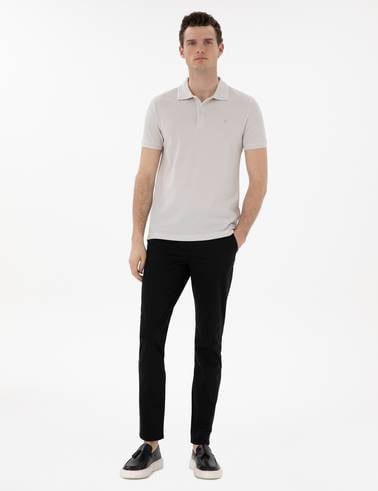Siyah Slim Fit Yazlık Kanvas Pantolon