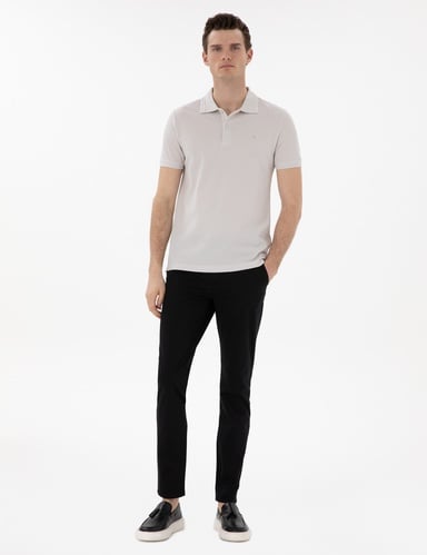 Siyah Slim Fit Basic Kanvas Pantolon