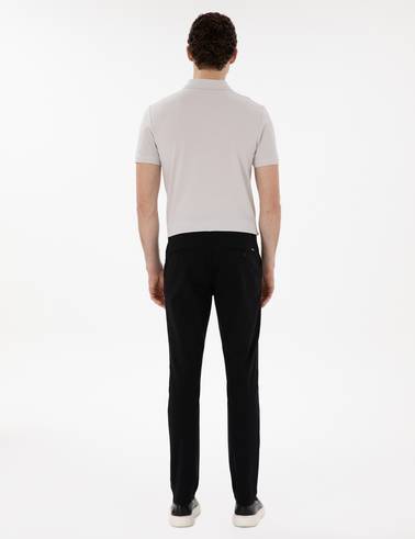 Siyah Slim Fit Yazlık Kanvas Pantolon