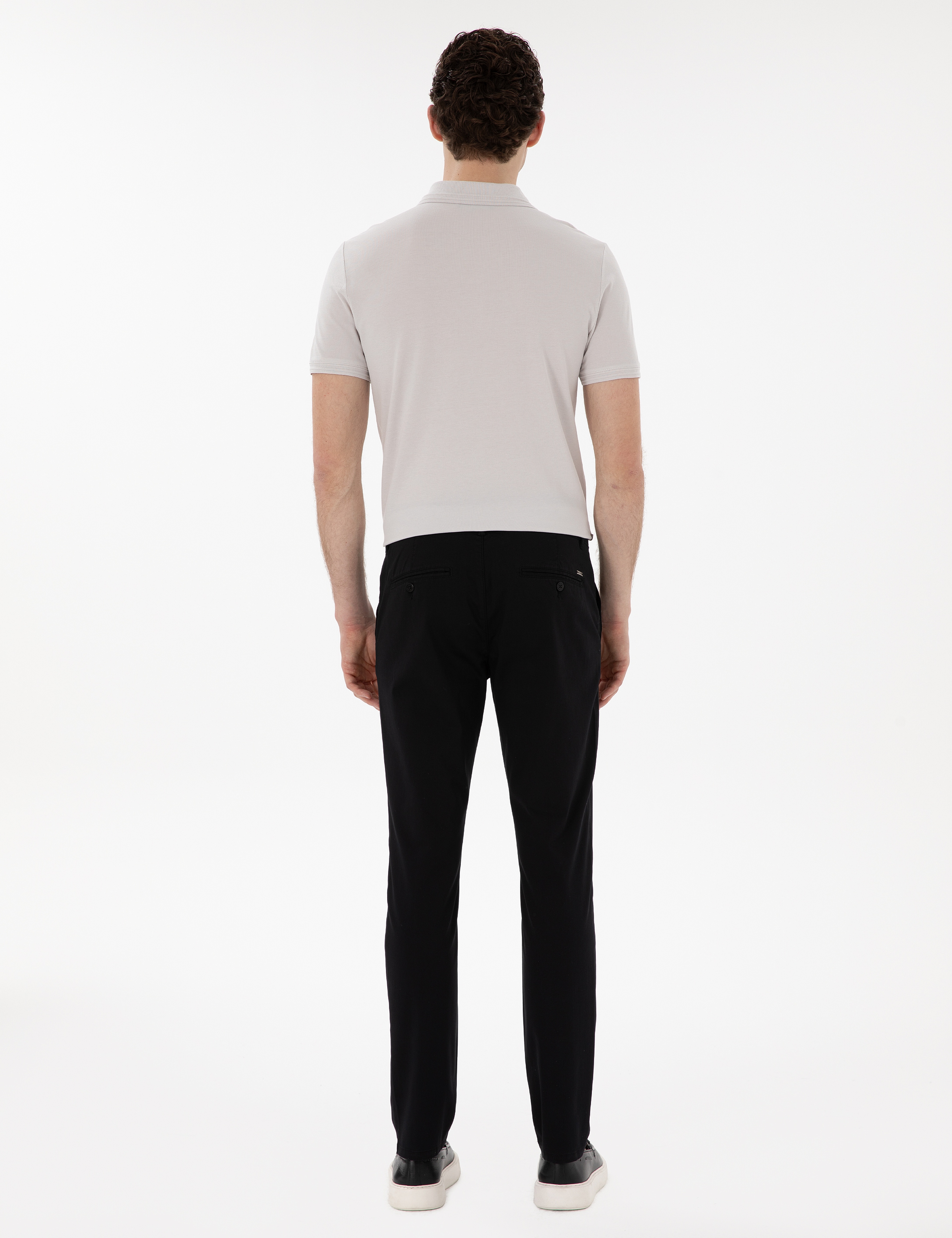 Siyah Slim Fit Yazlık Kanvas Pantolon - Image 4
