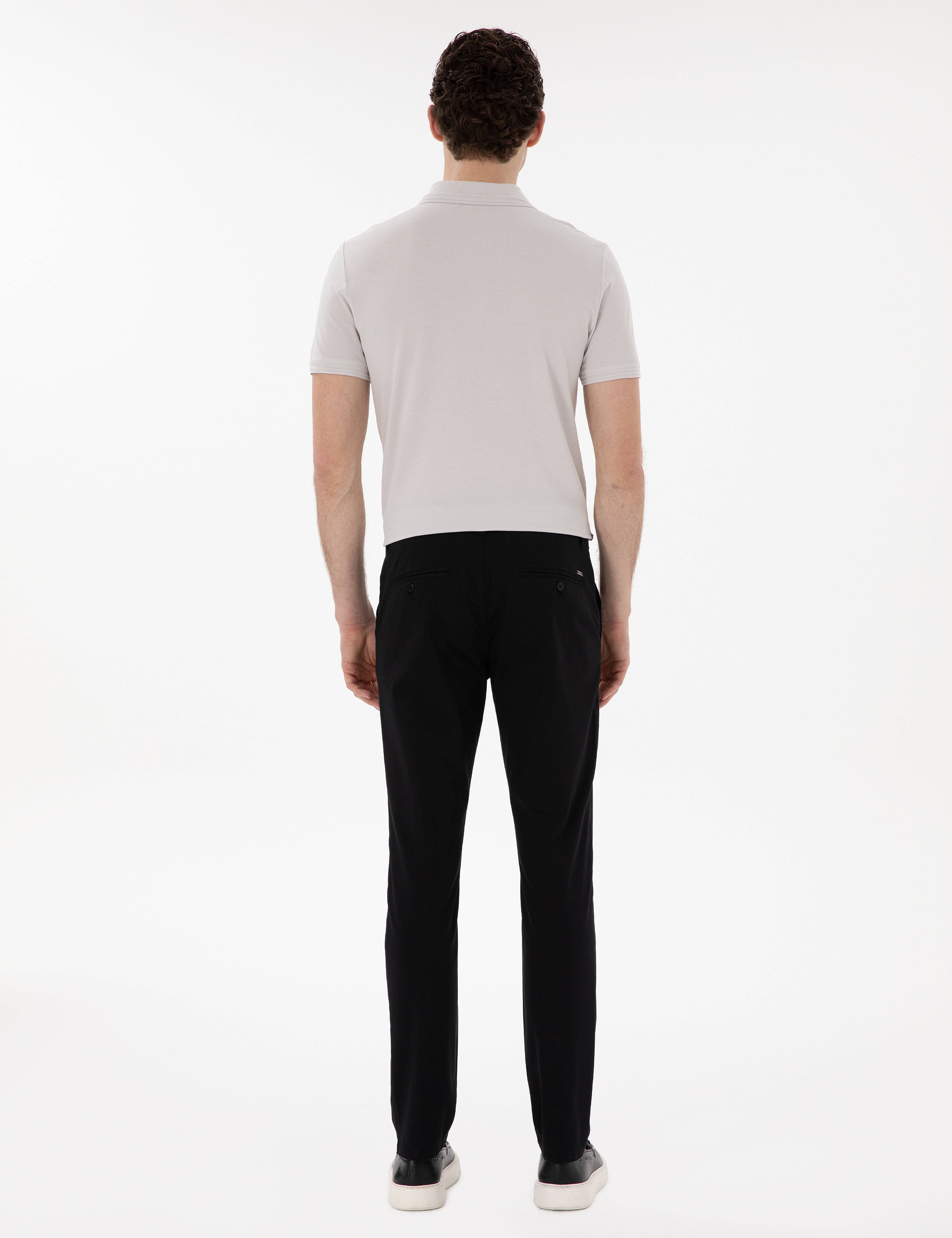Siyah Slim Fit Yazlık Kanvas Pantolon