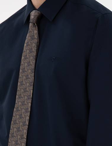 Lacivert Regular Fit Uzun Kollu Basic Gömlek