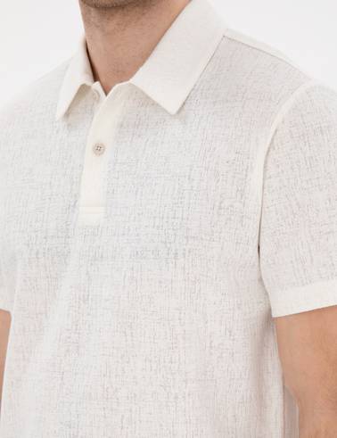 Ekru Slim Fit Polo Yaka Tişört