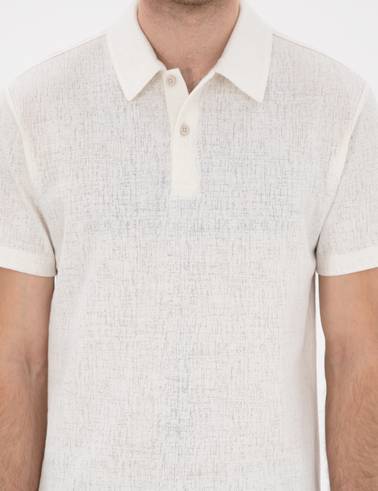 Ekru Slim Fit Polo Yaka Tişört