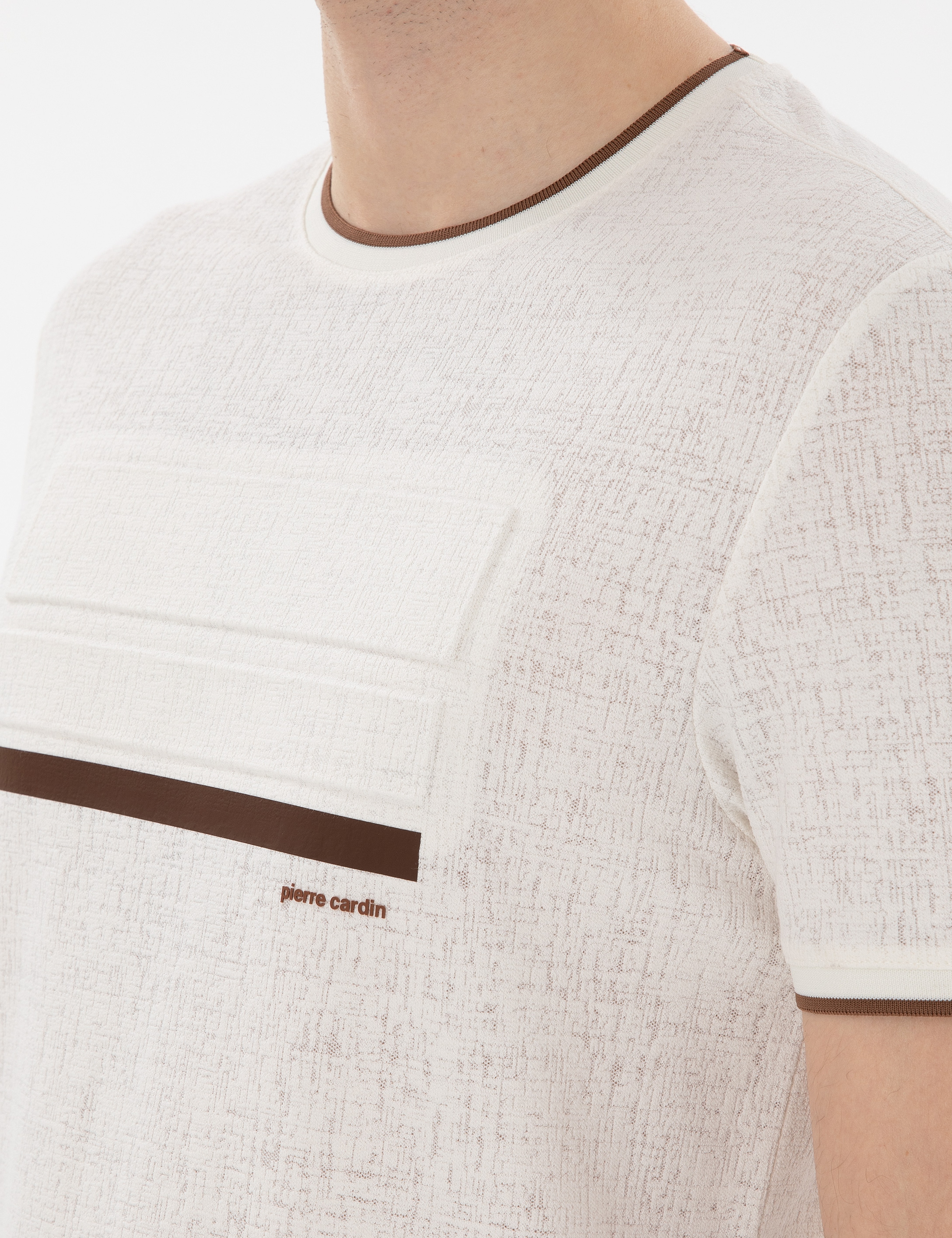 Ekru Slim Fit Tişört - Image 7