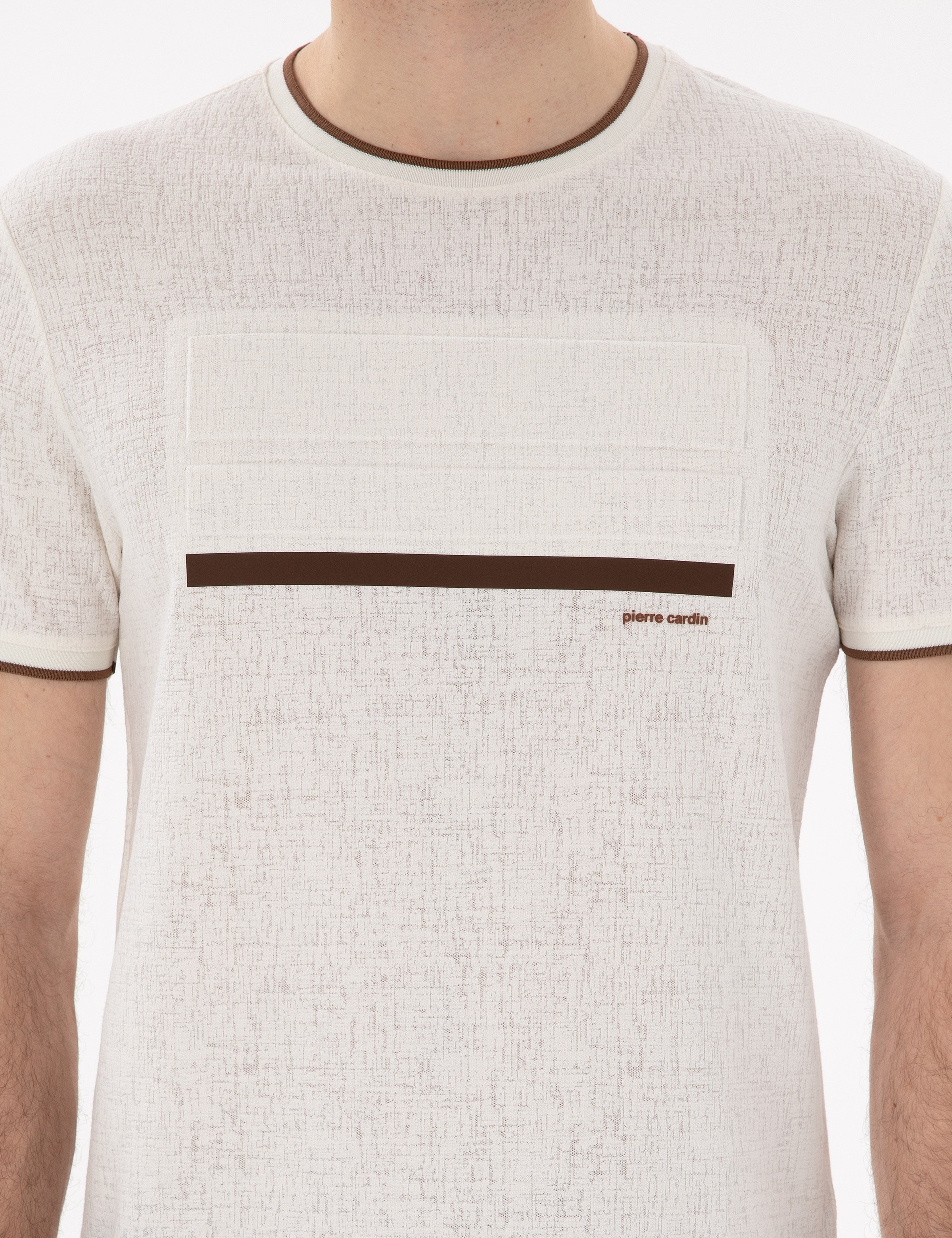 Ekru Slim Fit Tişört - Image 6