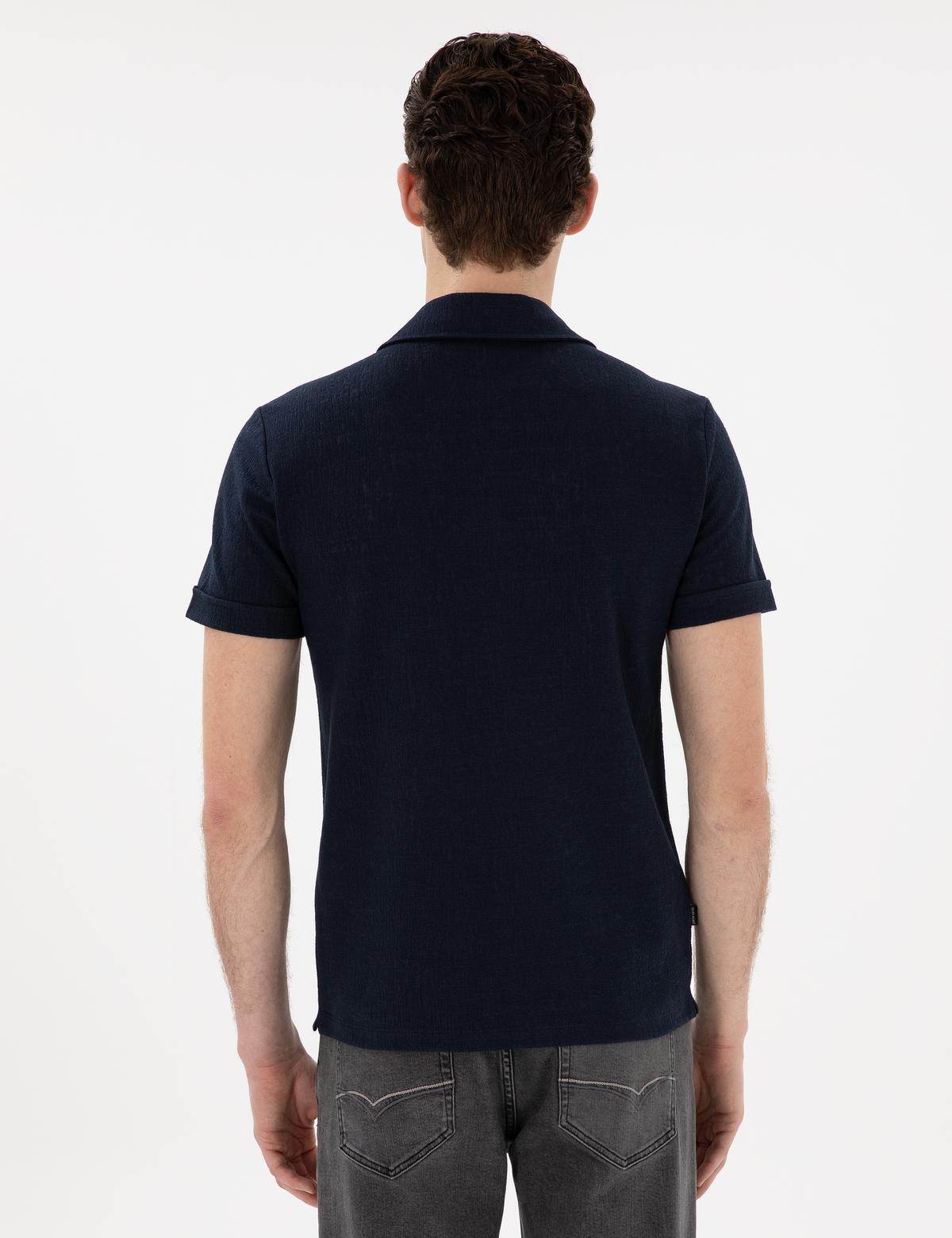 Lacivert Slim Fit Tişört - 50302586052