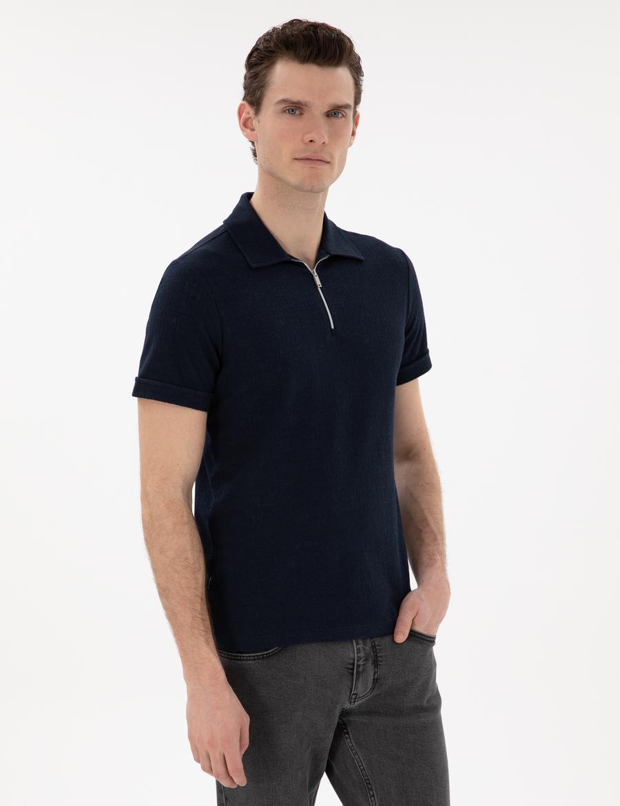 Lacivert Slim Fit Tişört