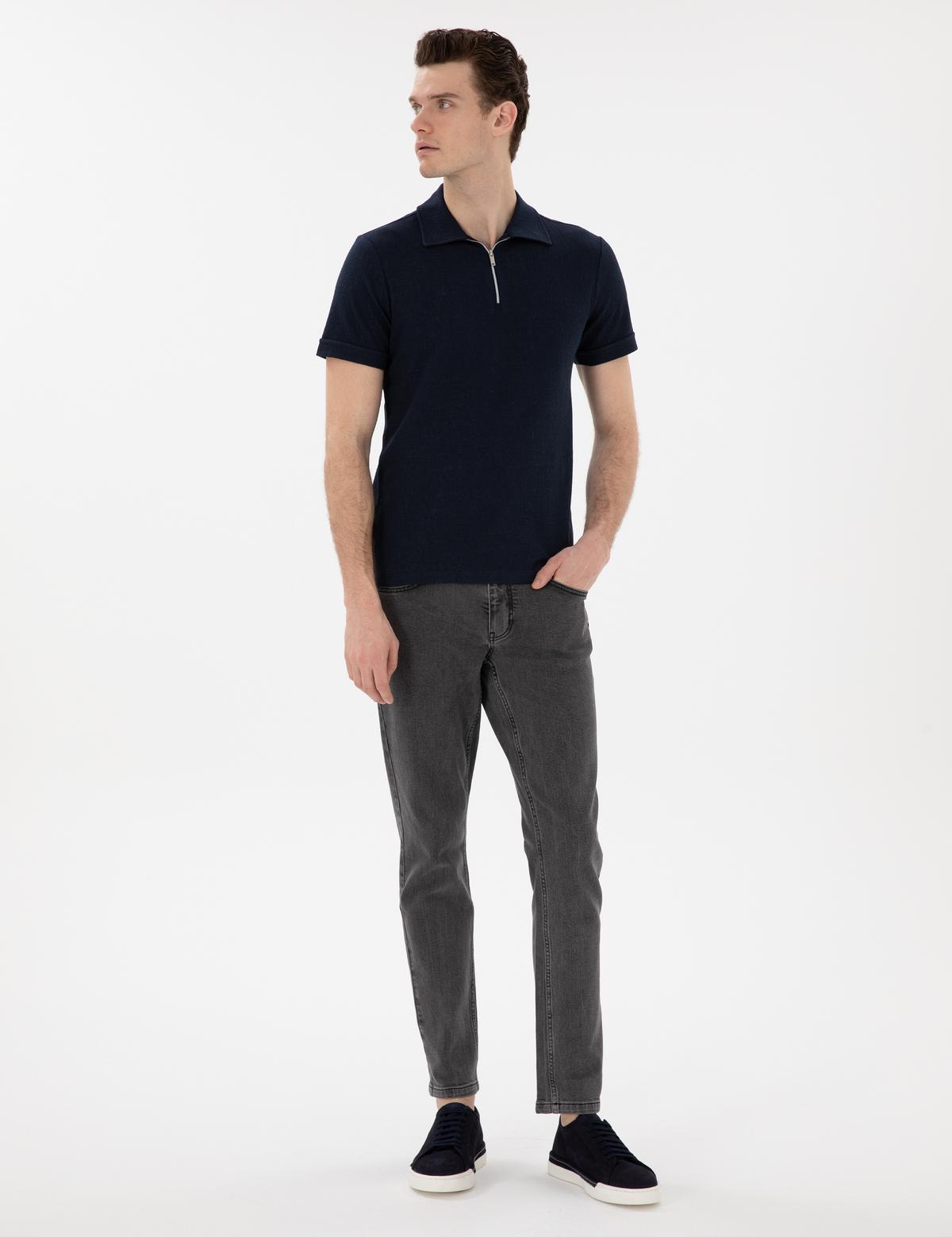Lacivert Slim Fit Tişört - 50302586052