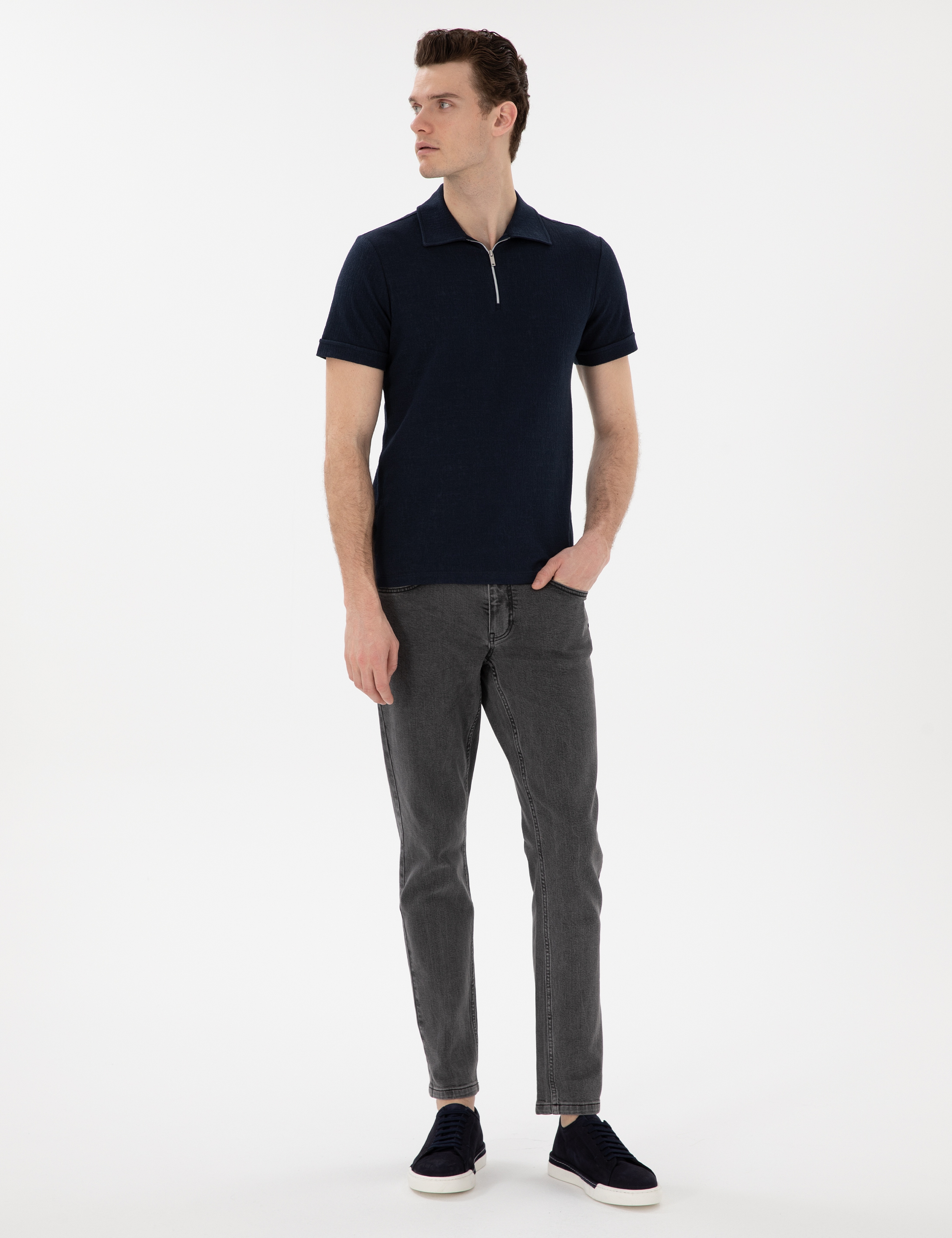 Lacivert Slim Fit Tişört - Image 4
