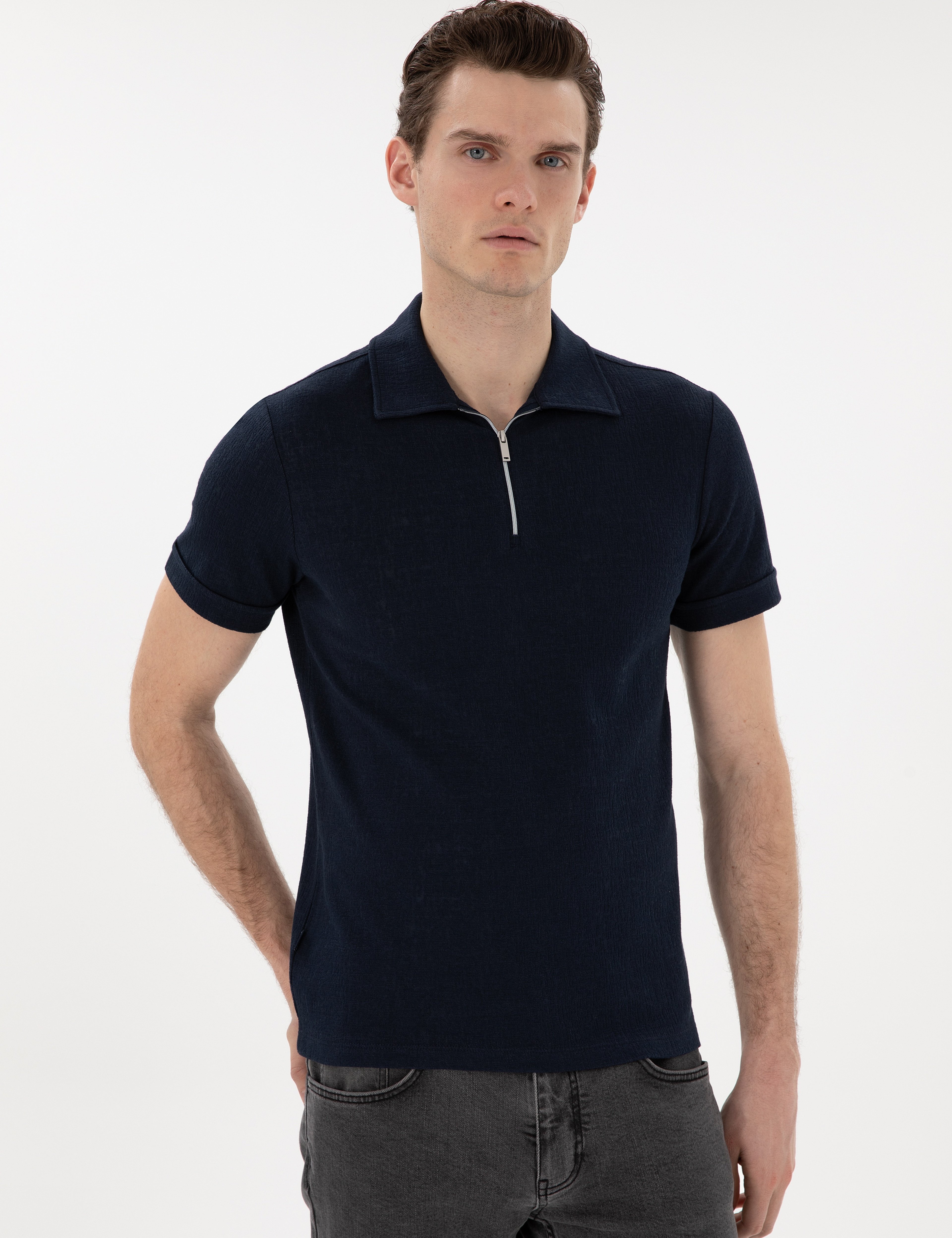 Lacivert Slim Fit Tişört - Image 3