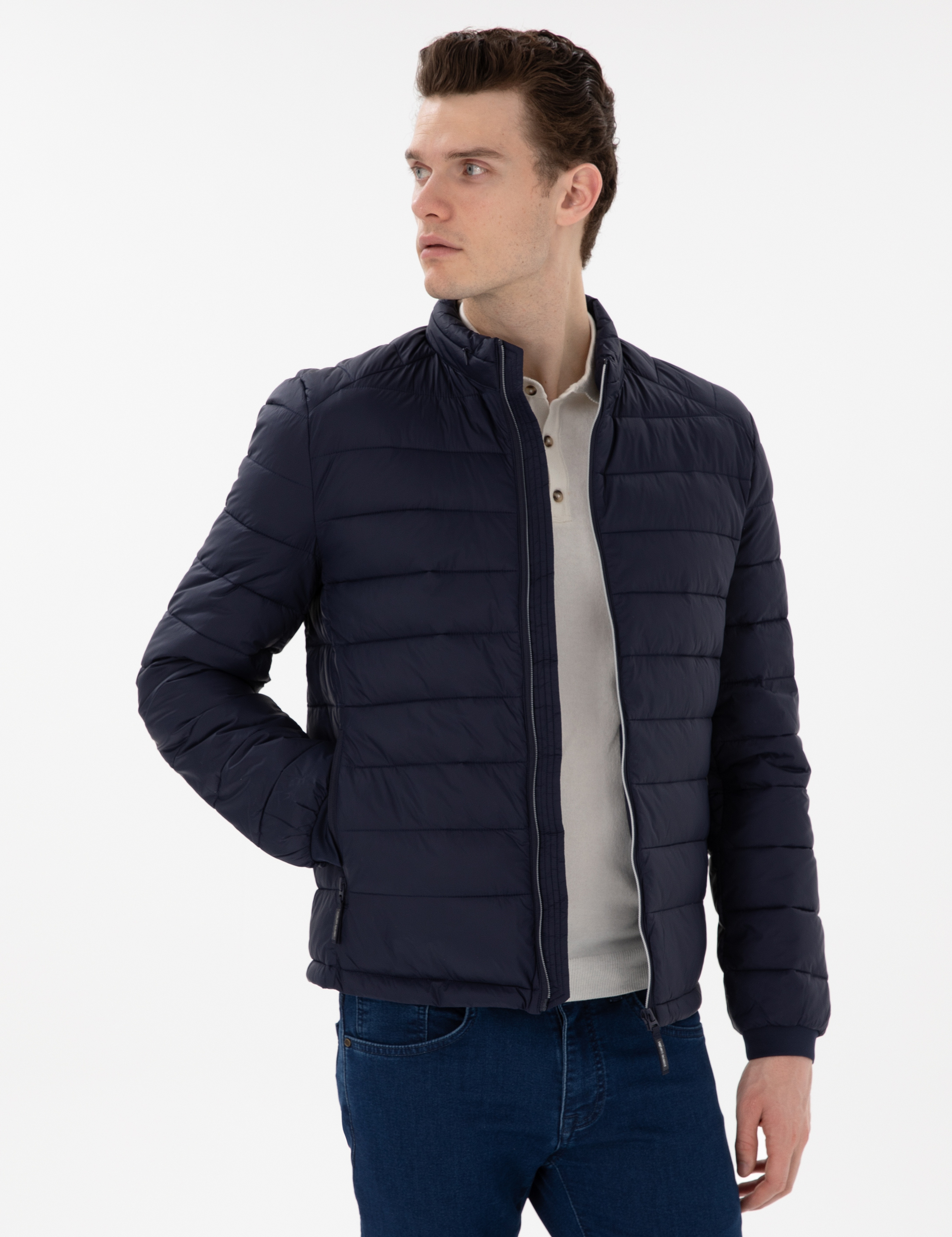 Lacivert Cropped Slim Mont - Image 1