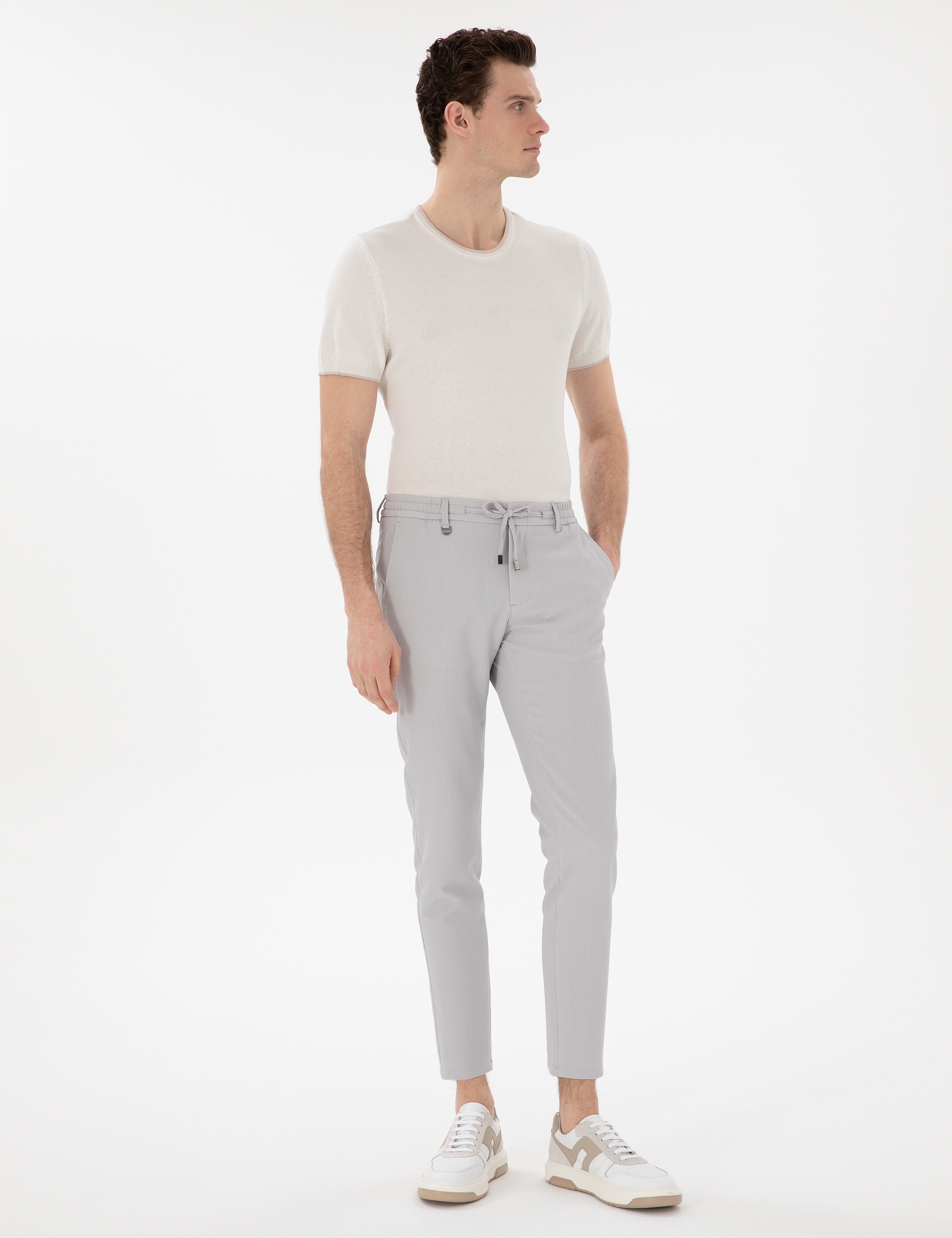Gri Klasik Jogger Pantolon - Image 3