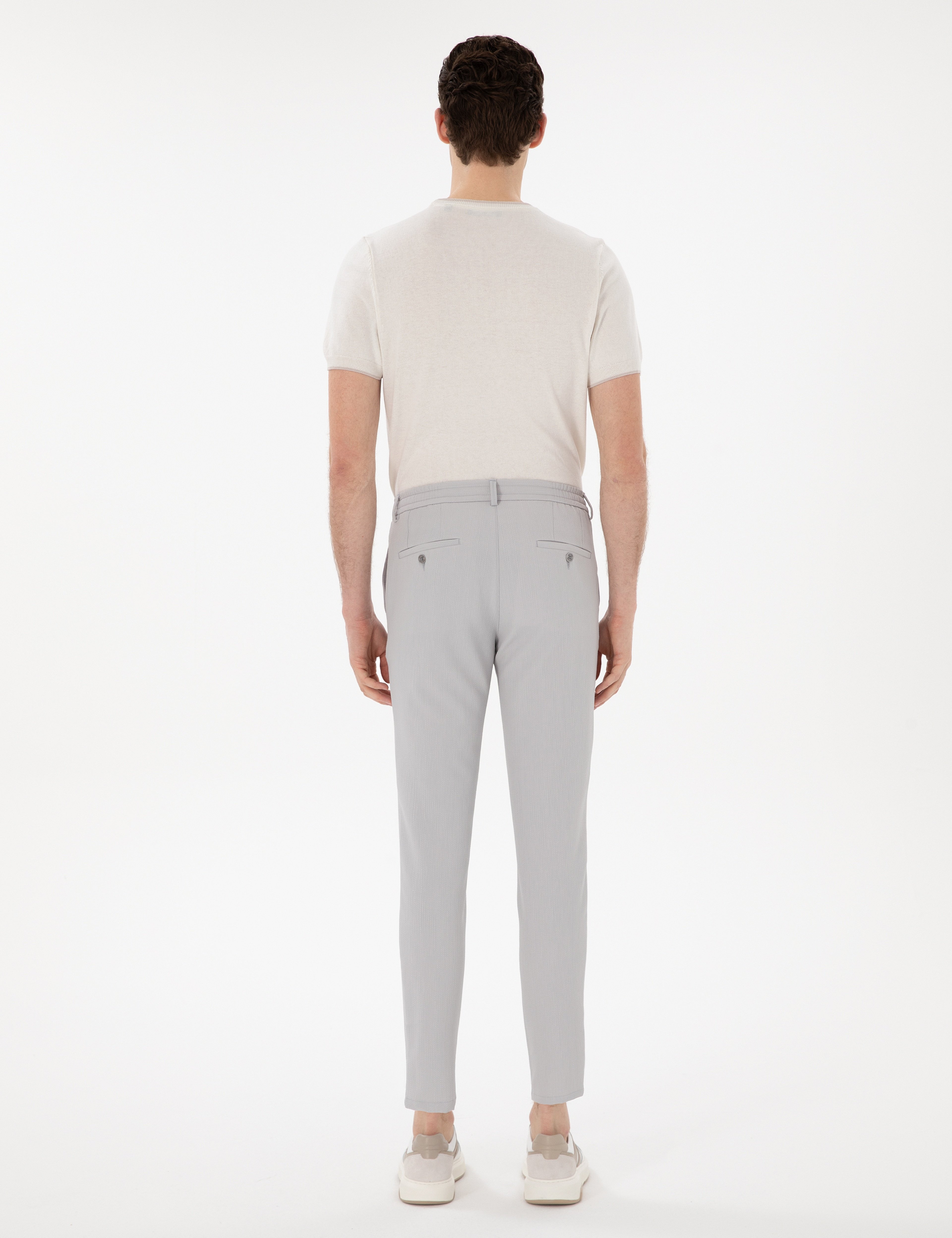 Gri Klasik Jogger Pantolon - Image 4