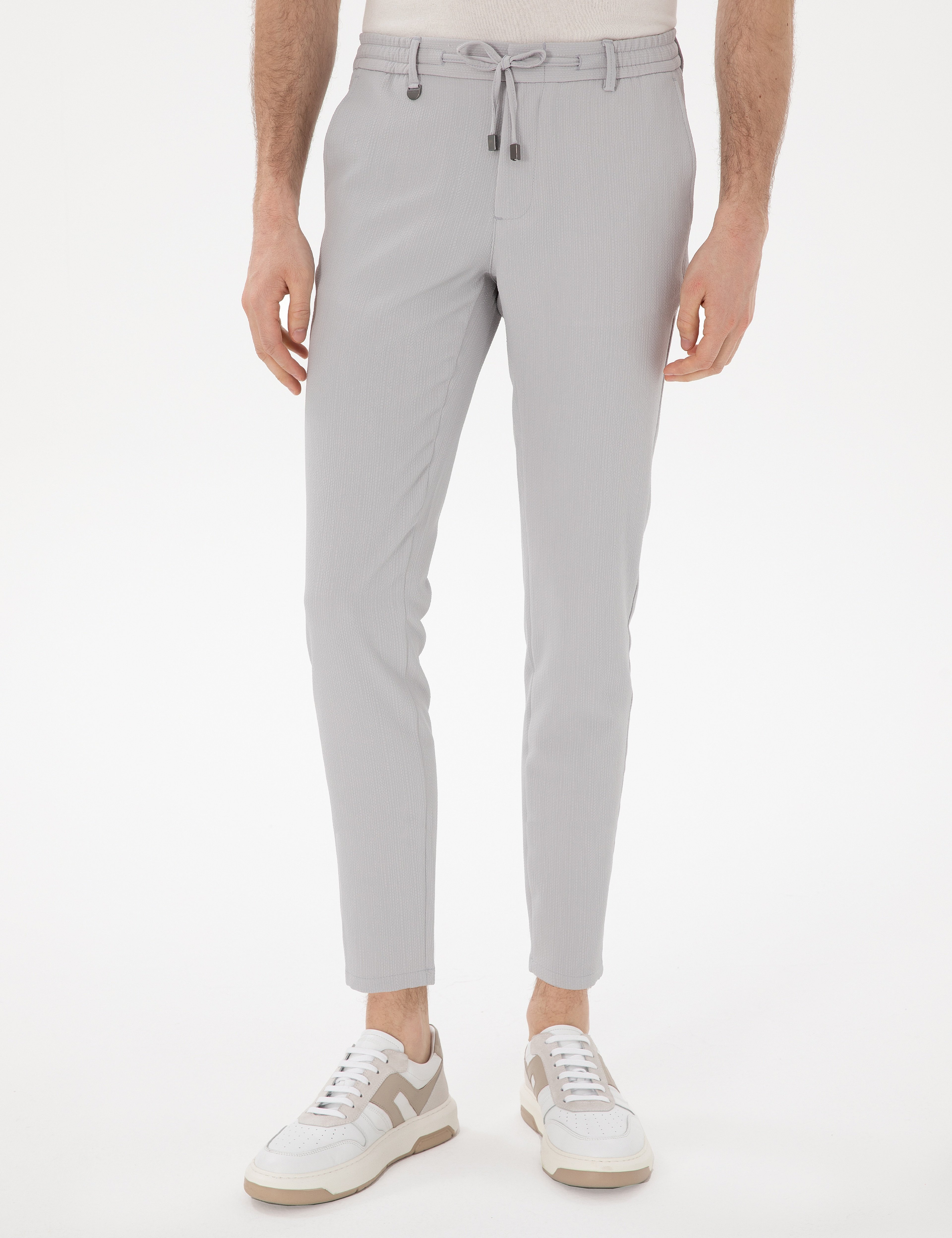 Gri Klasik Jogger Pantolon - Image 2
