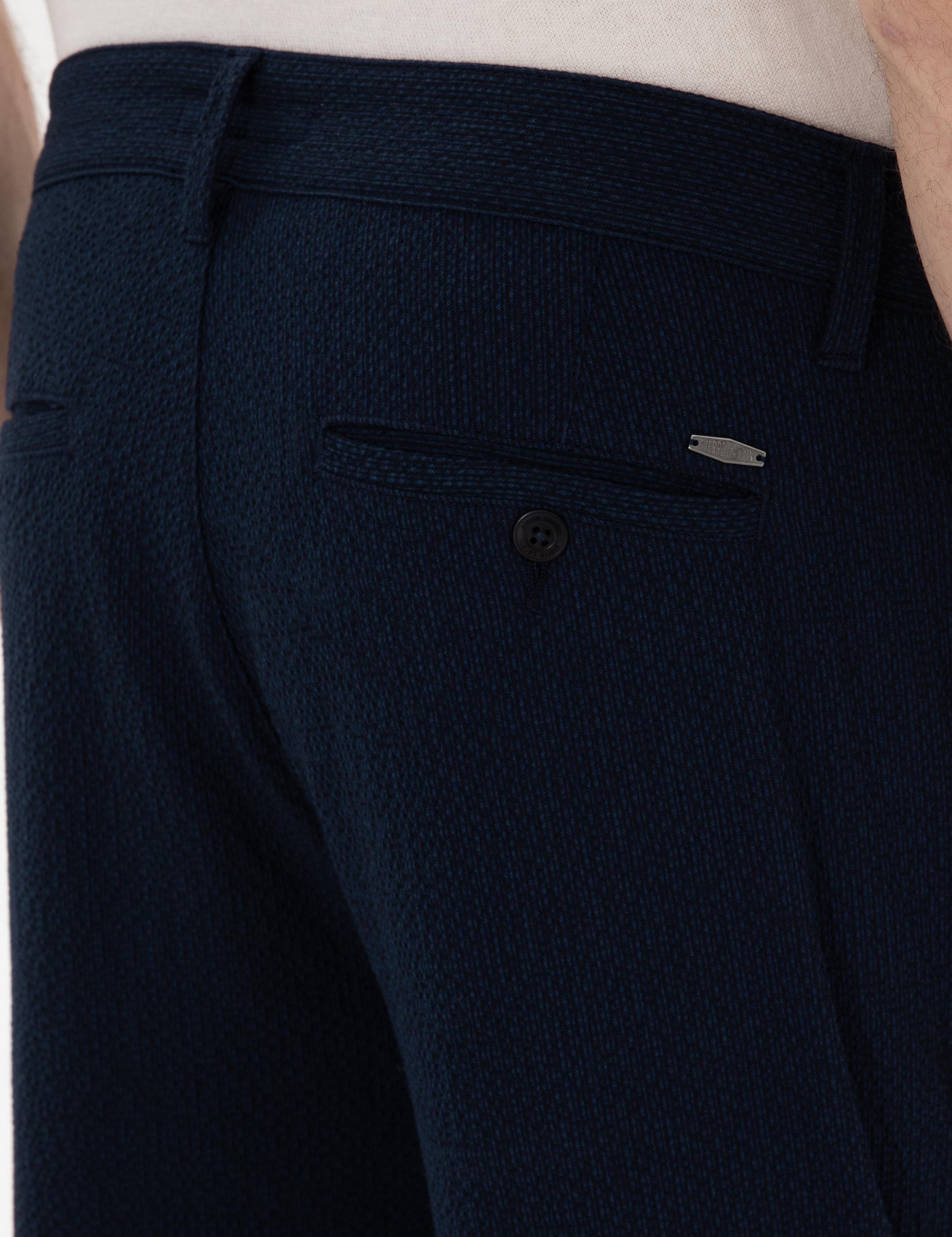 Lacivert Slim Fit Gofre Yazlık Kanvas Pantolon