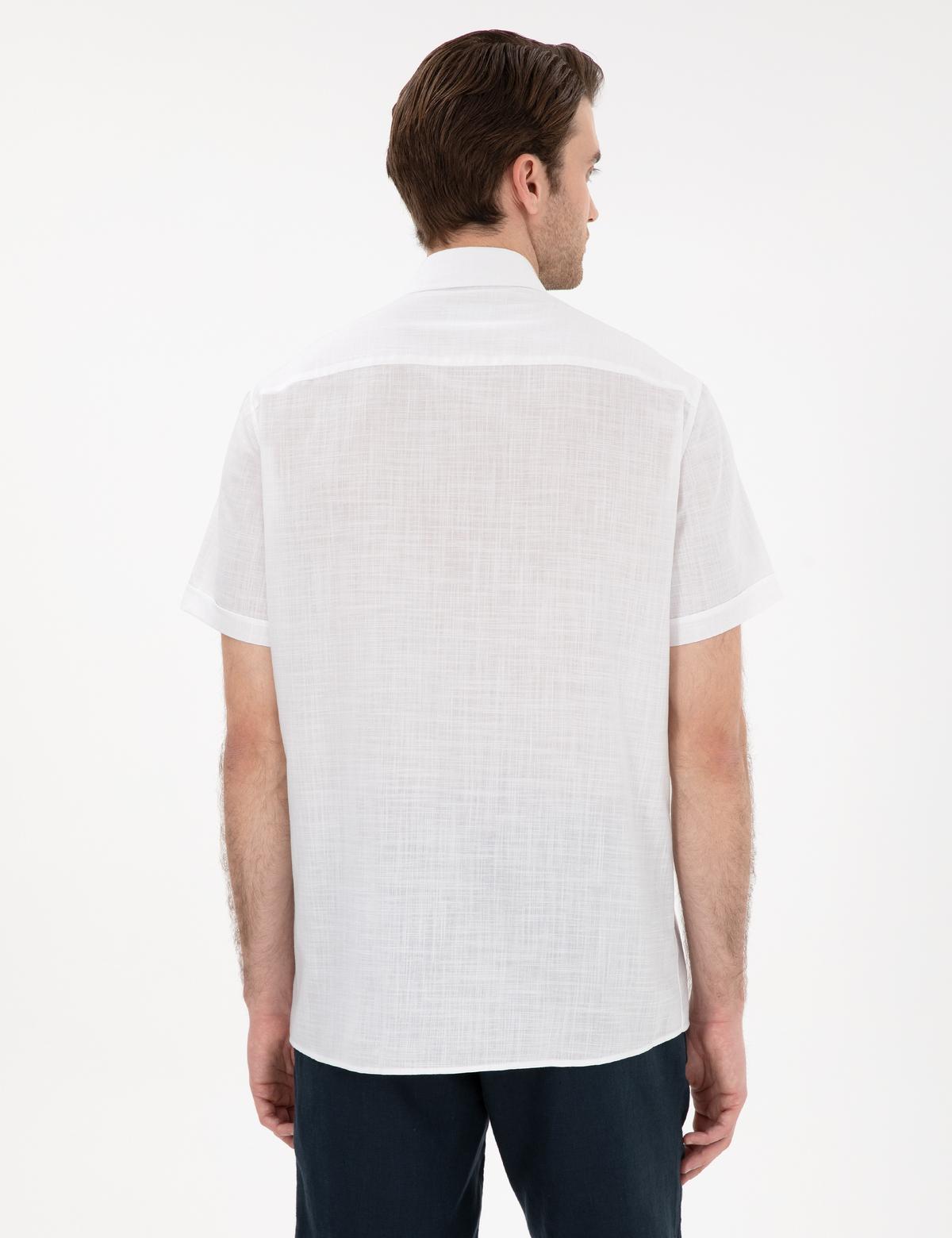 Beyaz Regular Fit Kısa Kollu Gömlek - 50302730029