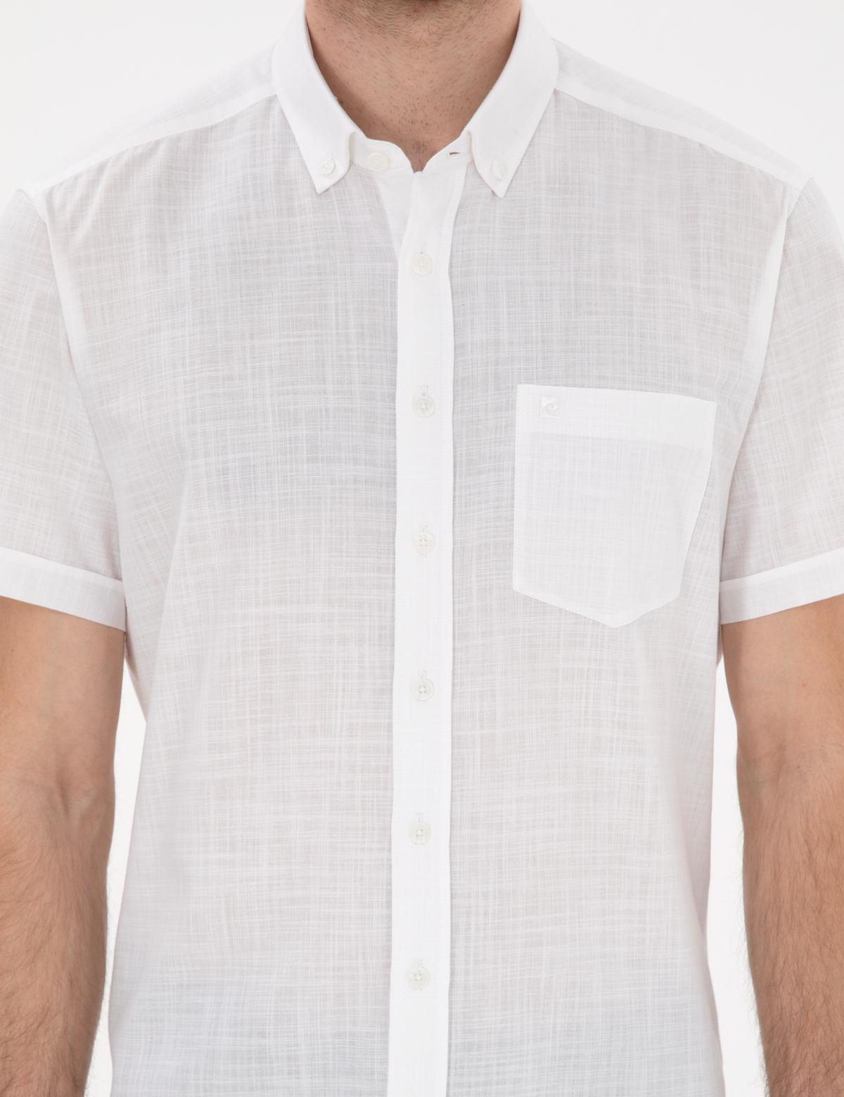 Beyaz Regular Fit Kısa Kollu Gömlek - 50302730029