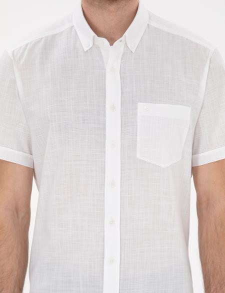 Beyaz Regular Fit Kısa Kollu Gömlek - 50302730029
