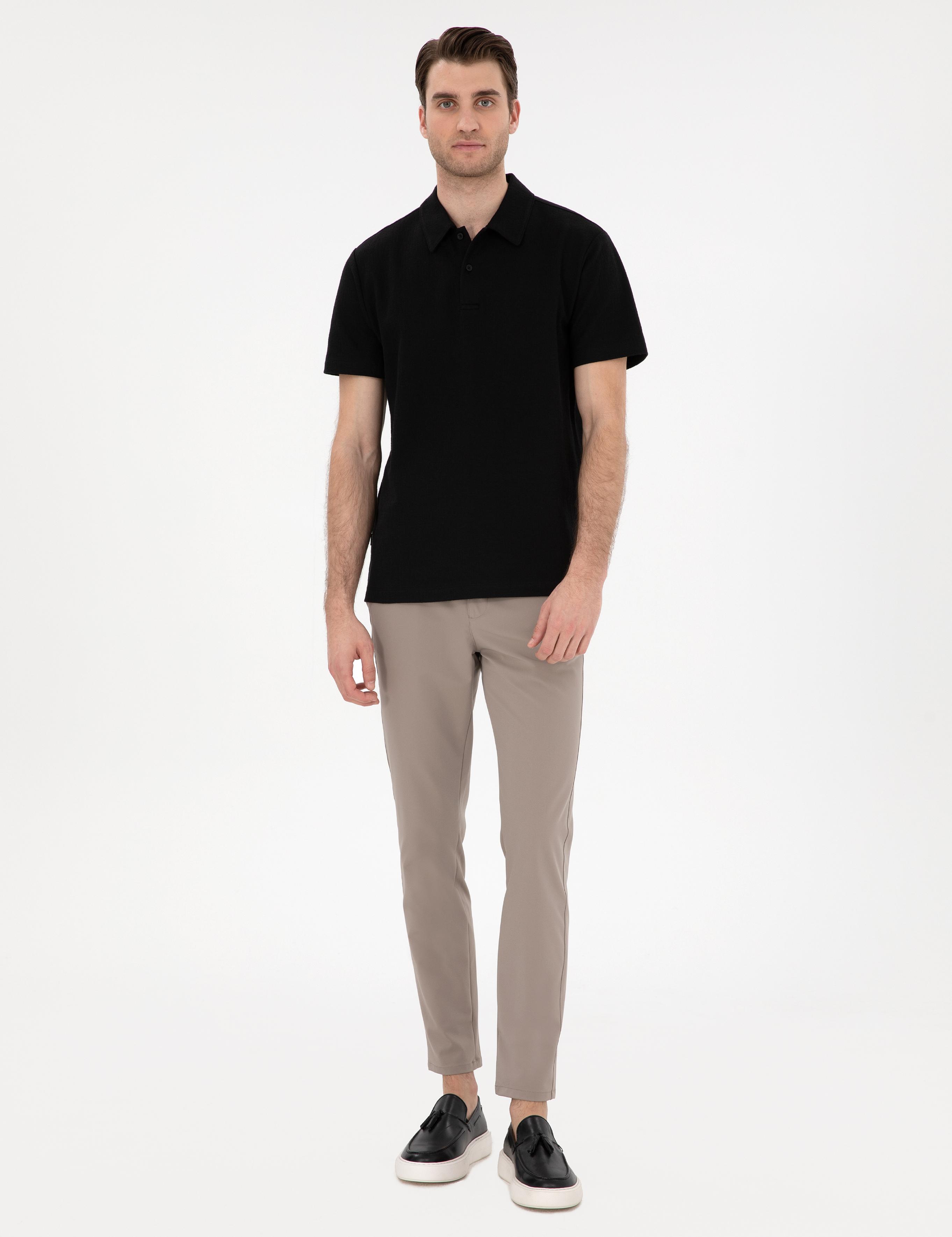 Siyah Slim Fit Polo Yaka Tişört