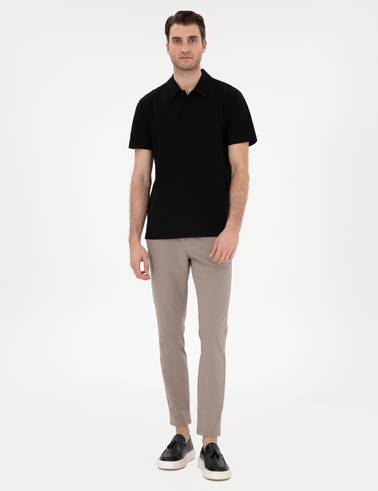 Siyah Slim Fit Polo Yaka Tişört