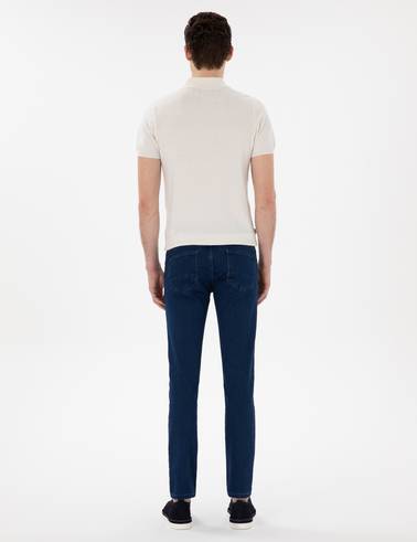 Lacivert Slim Fit Jean Pantolon