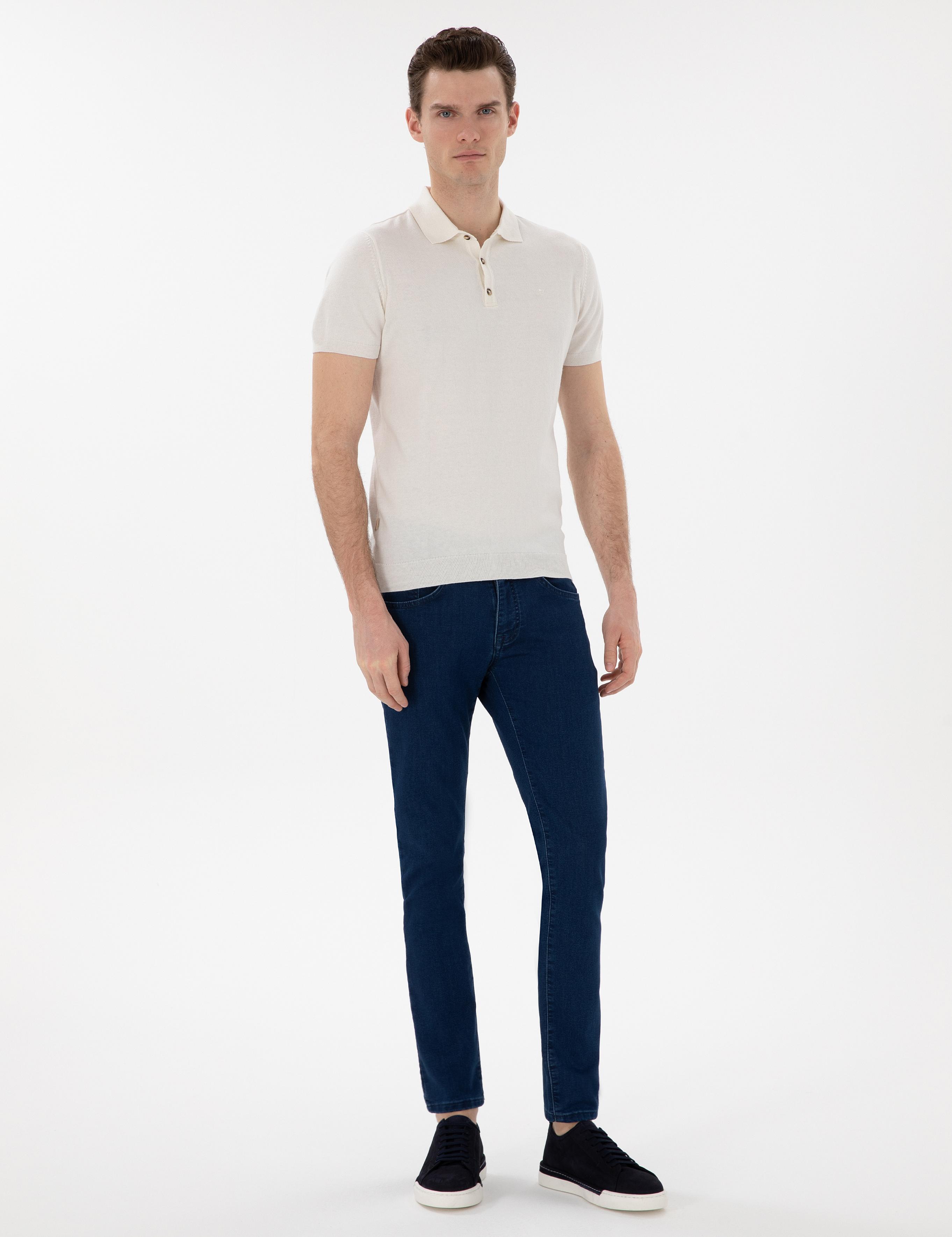 Lacivert Slim Fit Jean Pantolon