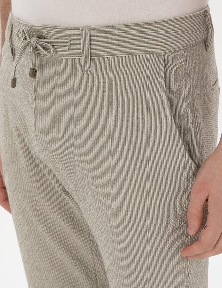 Haki Slim Fit Gofre Yazlık Kanvas Pantolon - 50305235130