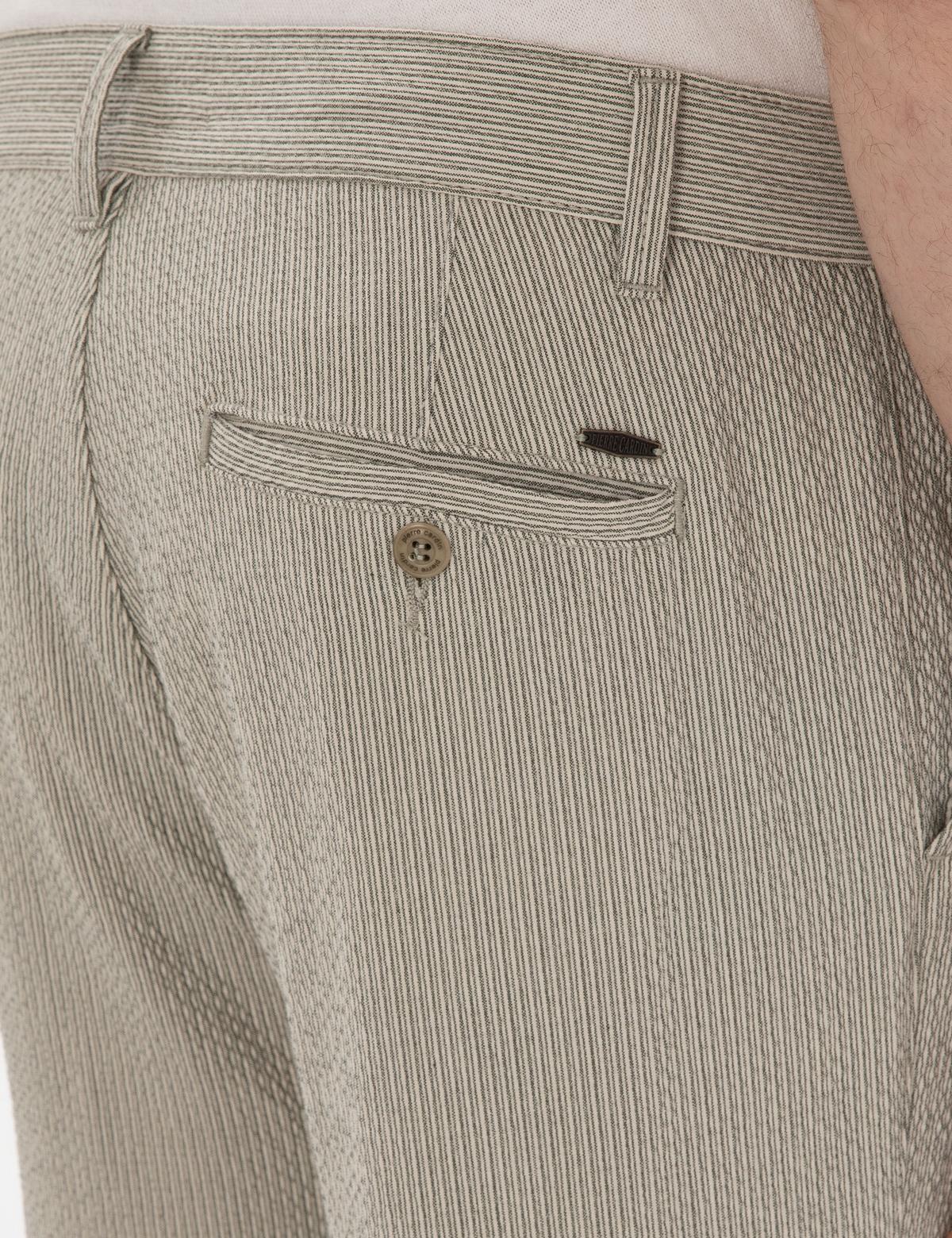 Haki Slim Fit Gofre Yazlık Kanvas Pantolon - 50305235130