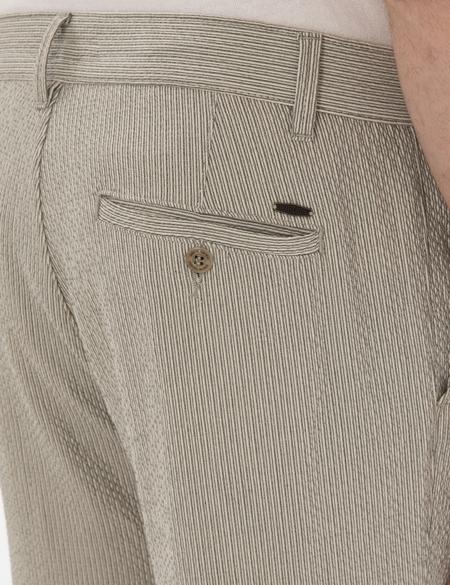 Haki Slim Fit Gofre Yazlık Kanvas Pantolon - 50305235130
