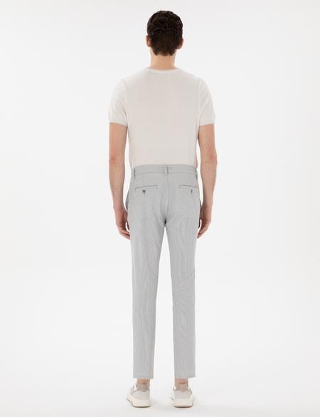 Gri Slim Fit Gofre Yazlık Kanvas Pantolon - 50305235346