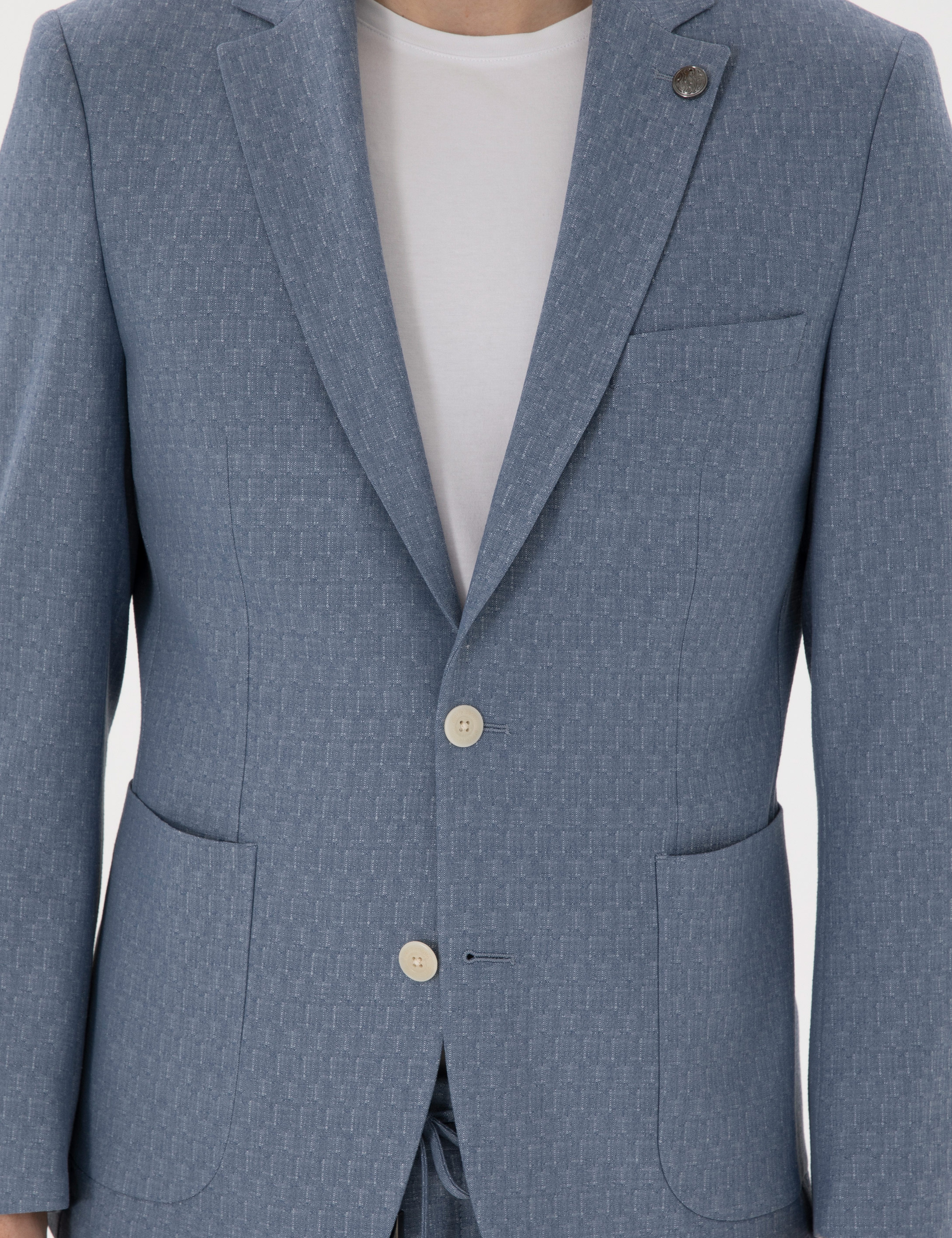 Açık Mavi Slim Fit Takım Elbise - Image 7