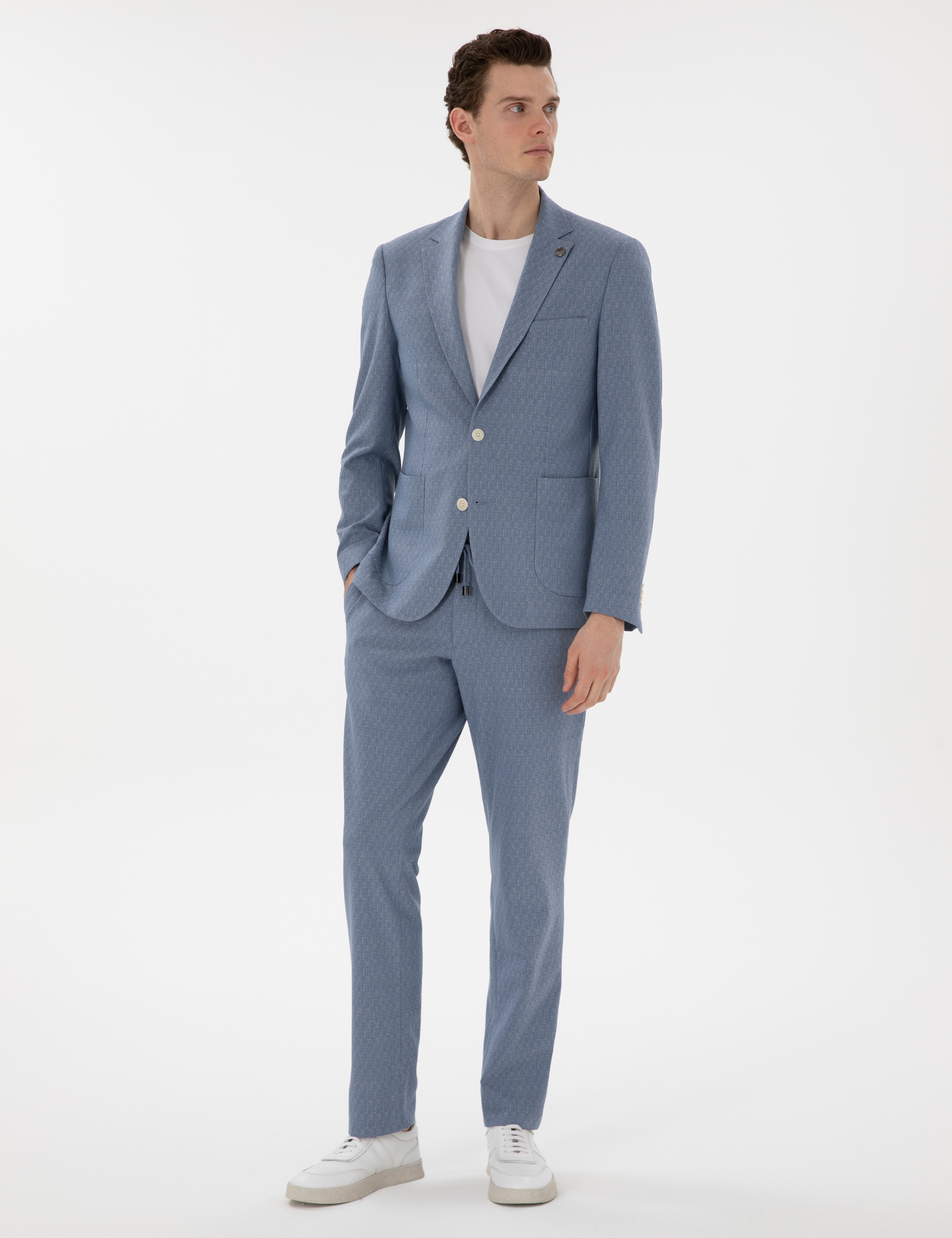 Açık Mavi Slim Fit Takım Elbise - Image 4