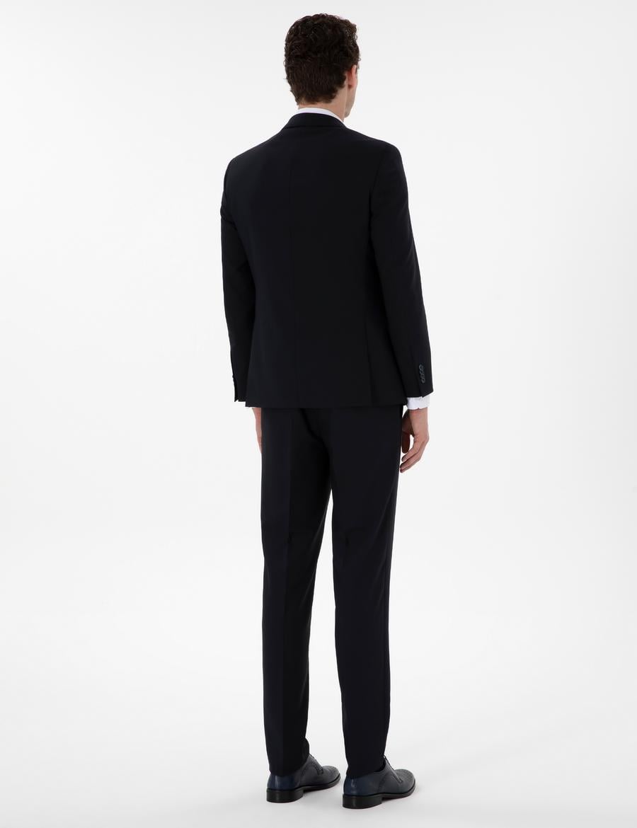 Lacivert Ex. Slim Fit Yelekli Takım Elbise