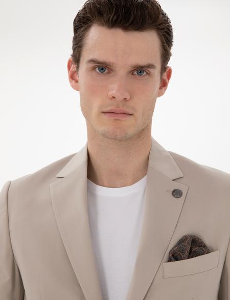 Bej Slim Fit Spor Takım Elbise - 50306753056