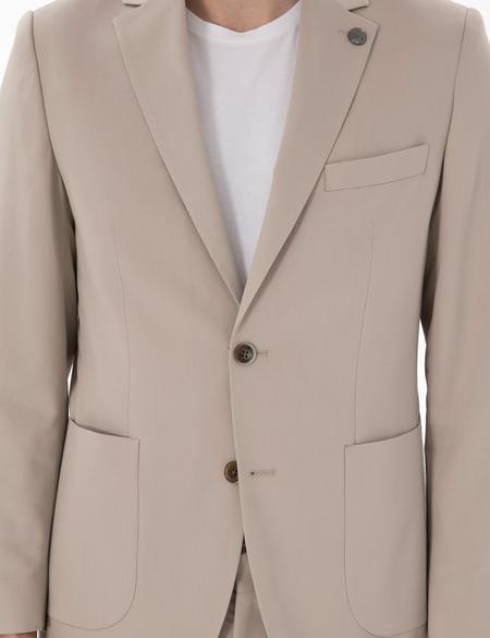 Bej Slim Fit Spor Takım Elbise - 50306753056