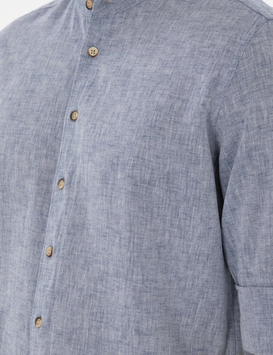 Lacivert Regular Fit Uzun Kollu Gömlek