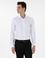 Beyaz Regular Fit Armürlü Uzun Kollu Gömlek