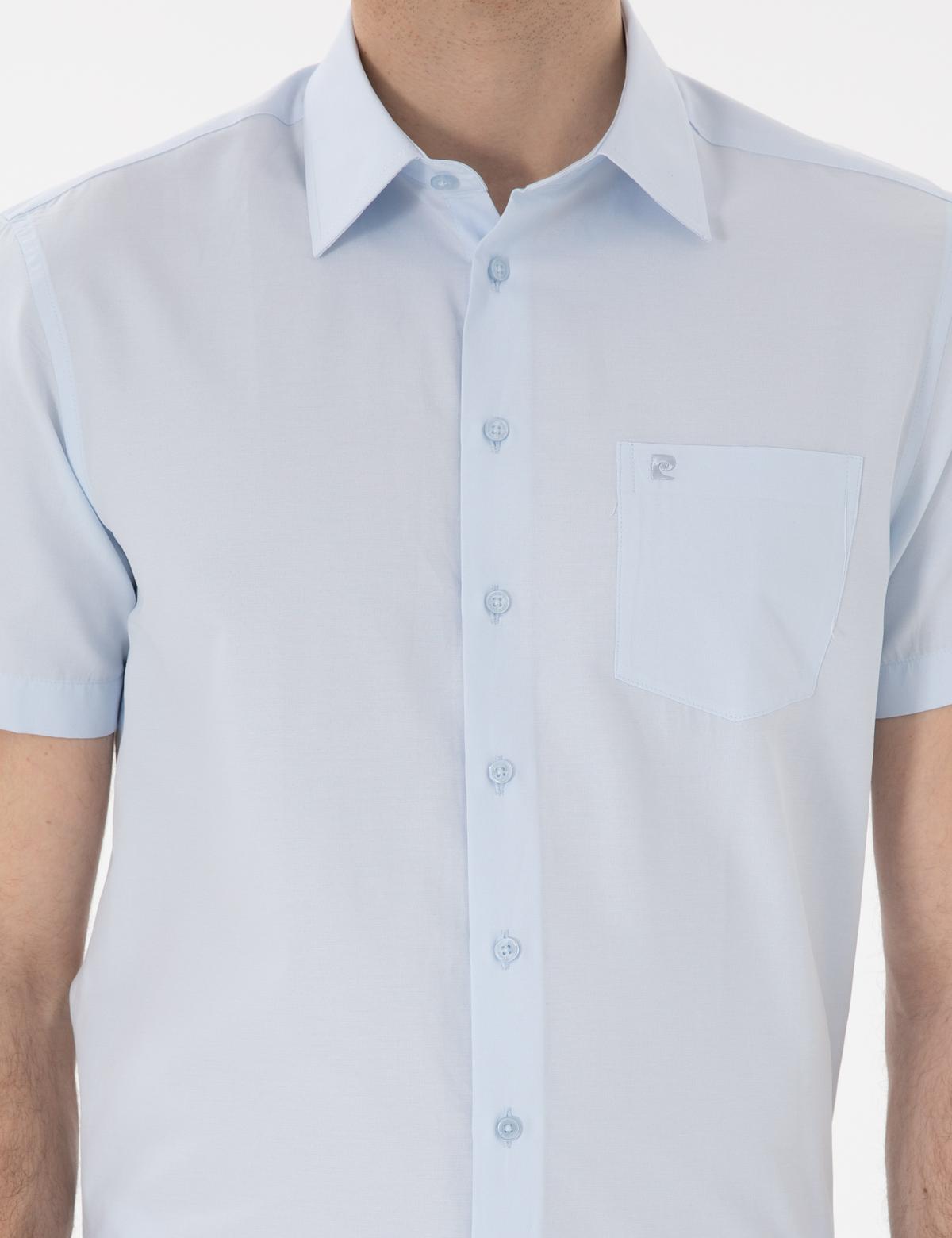 Açık Mavi Basic Regular Fit Kısa Kollu Cepli Gömlek - 50303010007