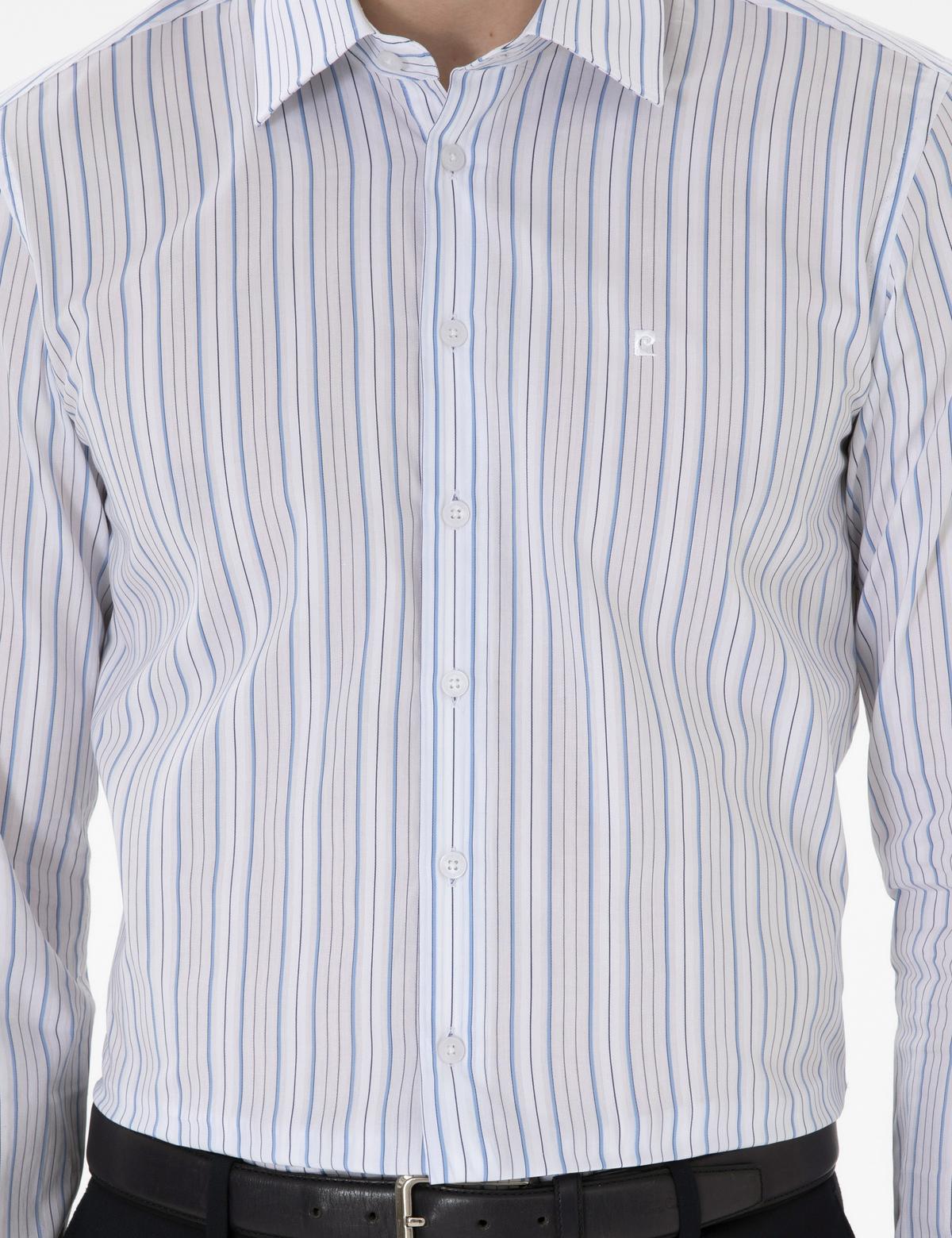 Mavi Çizgili Slim Fit Uzun Kollu Gömlek - 50304538006