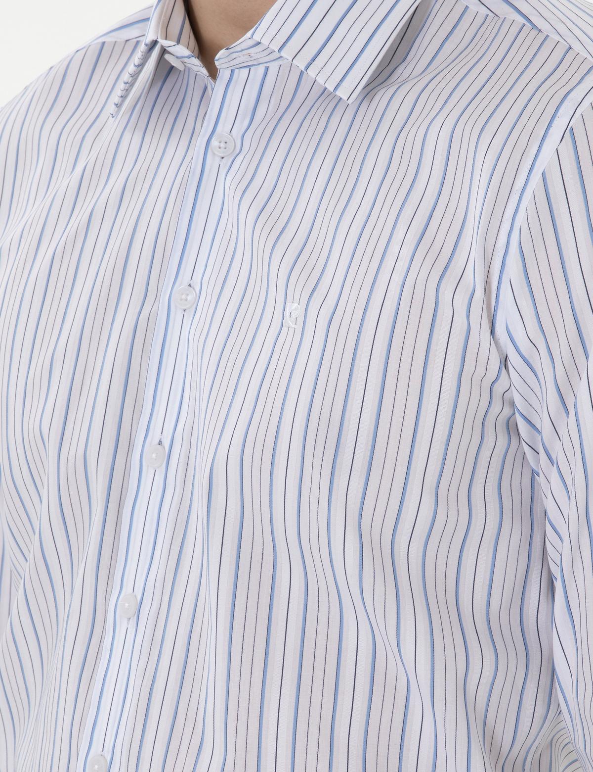 Mavi Çizgili Slim Fit Uzun Kollu Gömlek - 50304538006
