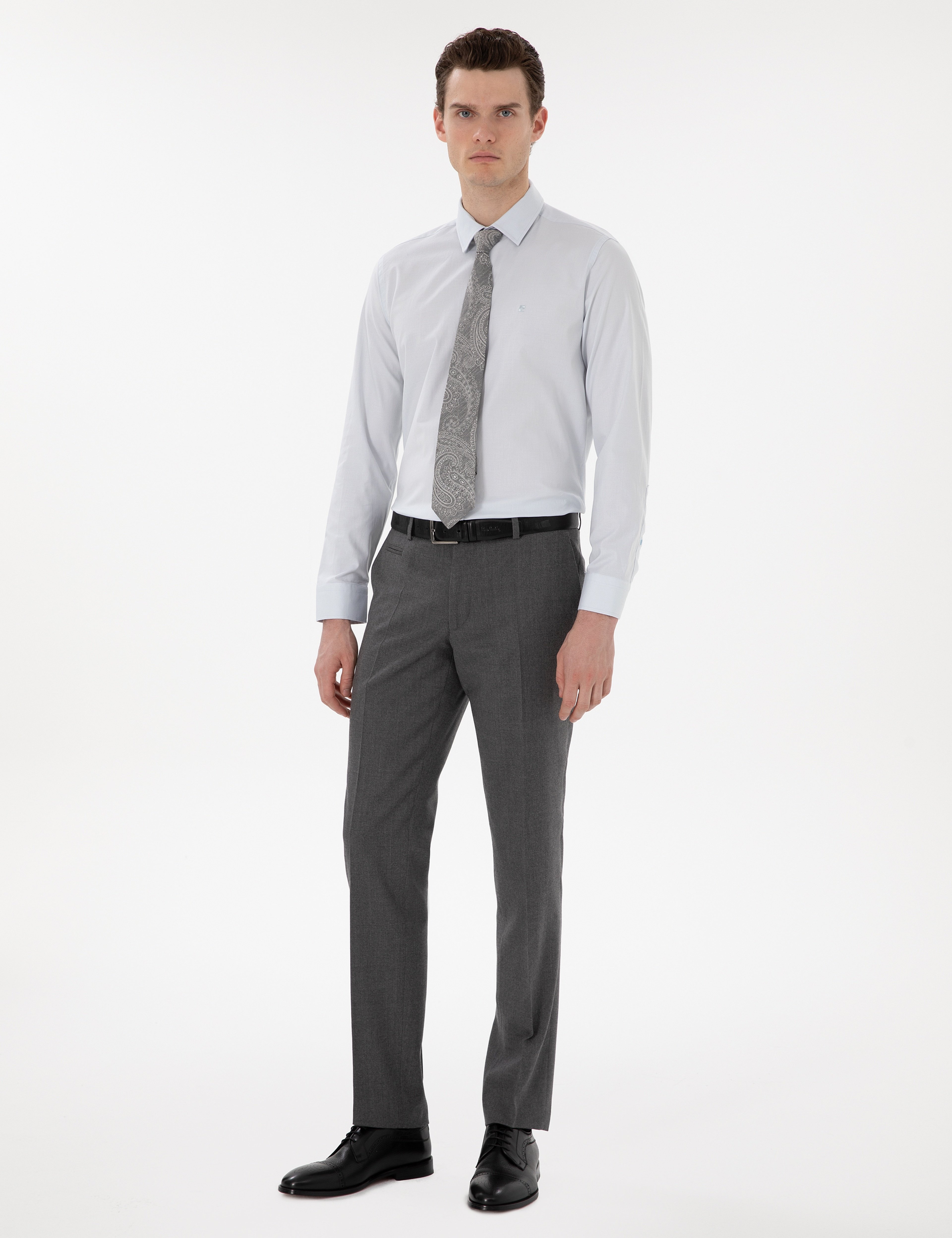 Açık Mavi Slim Fit Uzun Kollu Basic Gömlek